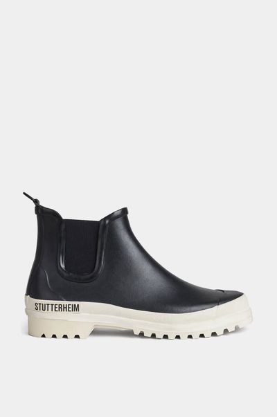Black and White Chelsea Rainwalker Boots | STUTTERHEIM US display picture 1