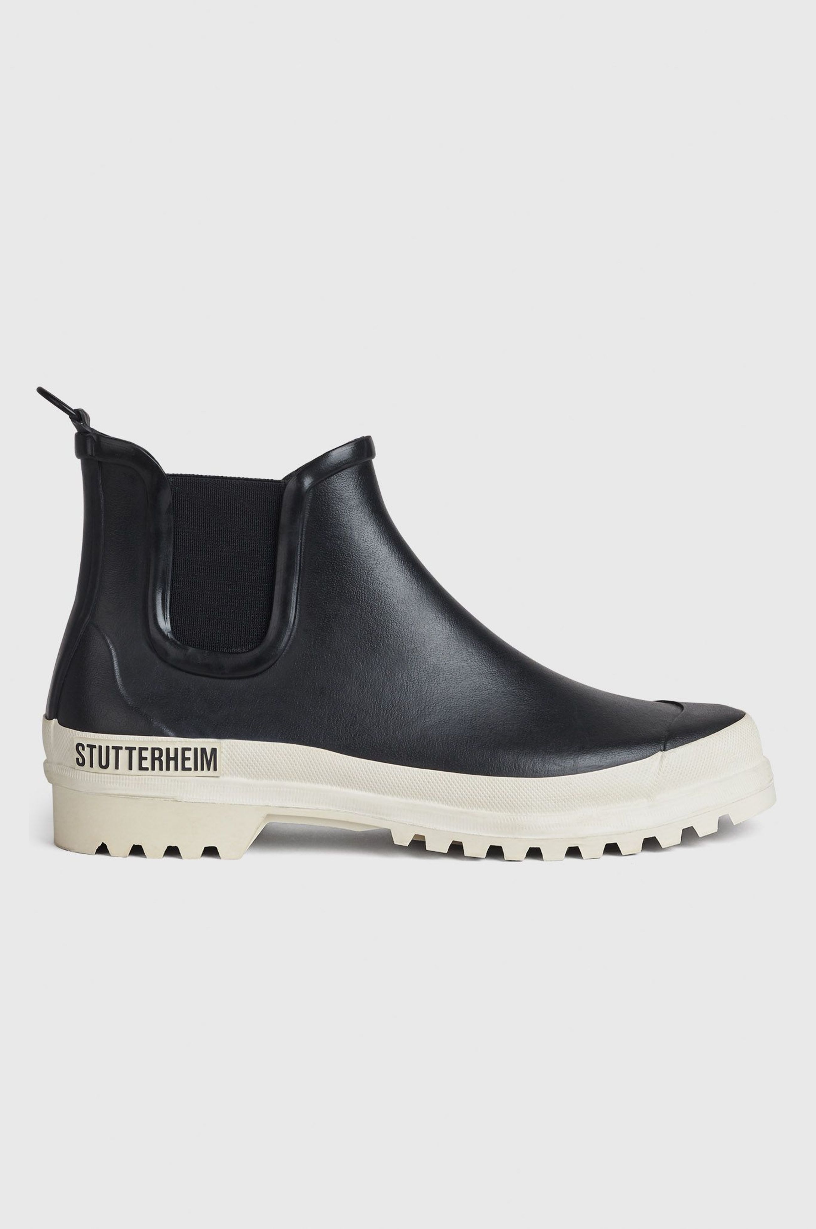 stutterheim chelsea rainwalker black/white footwear rain-boots