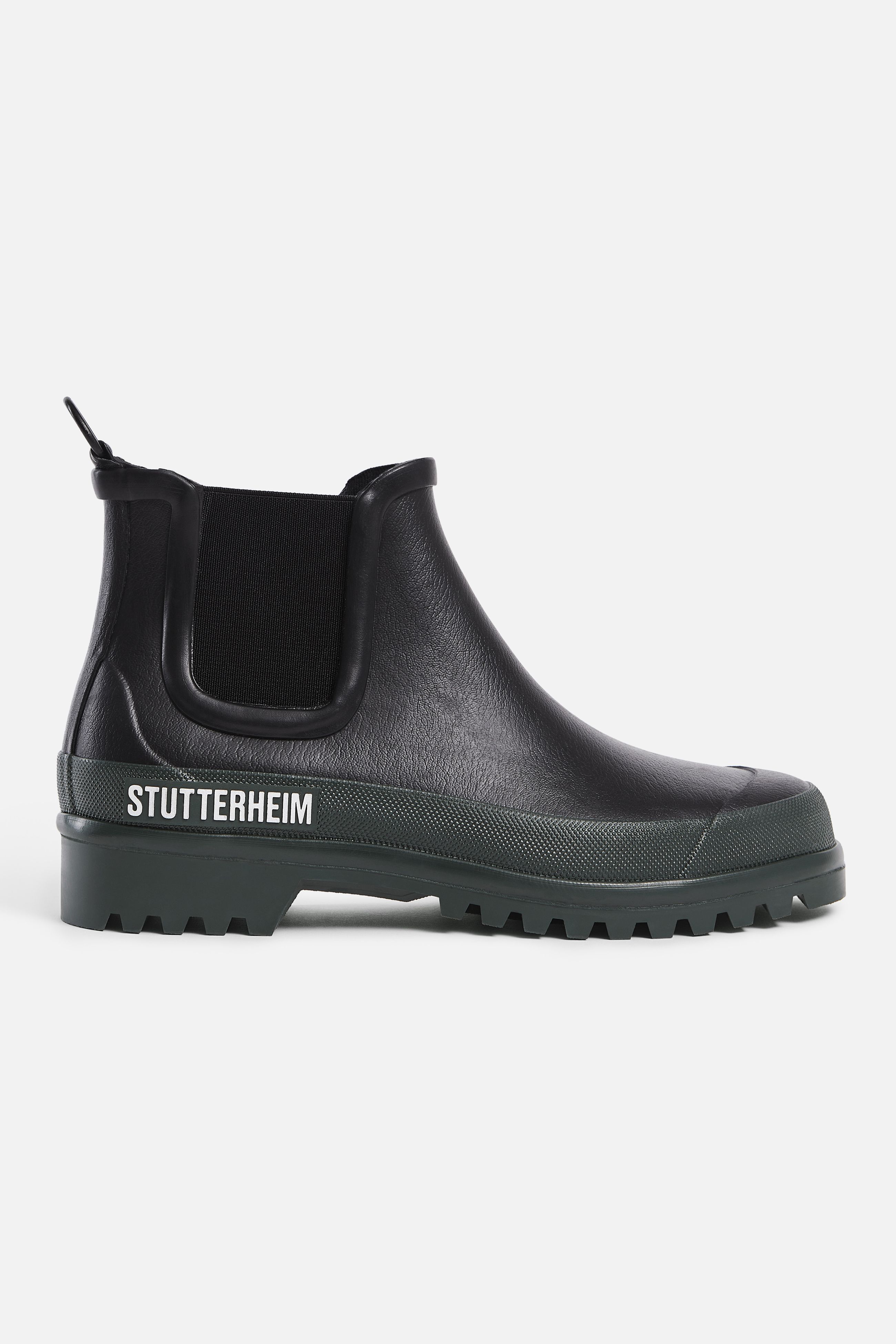 stutterheim chelsea rainwalker black/dark green footwear rain-boots