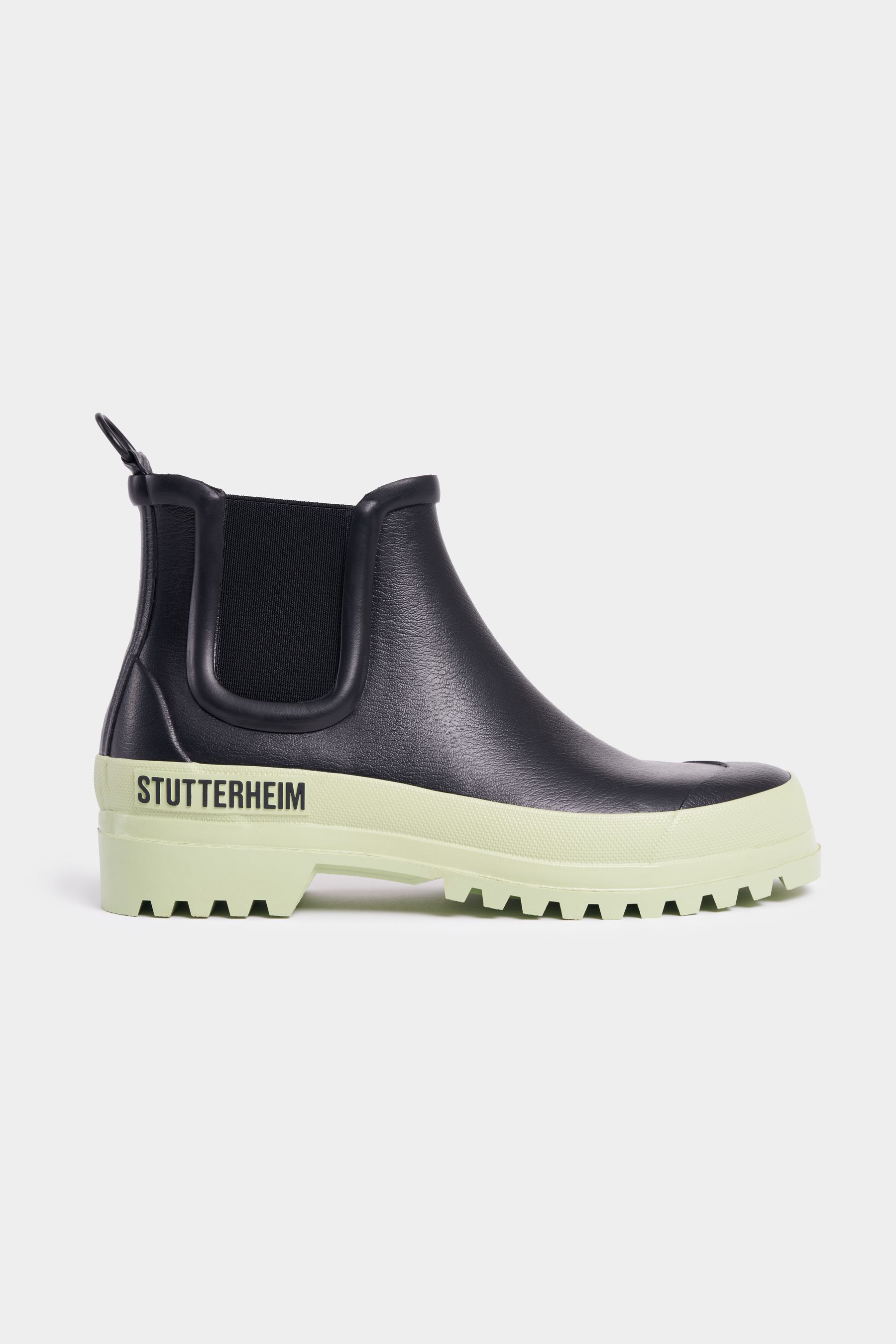 stutterheim chelsea rainwalker black/seafoam green footwear chelsea-boots