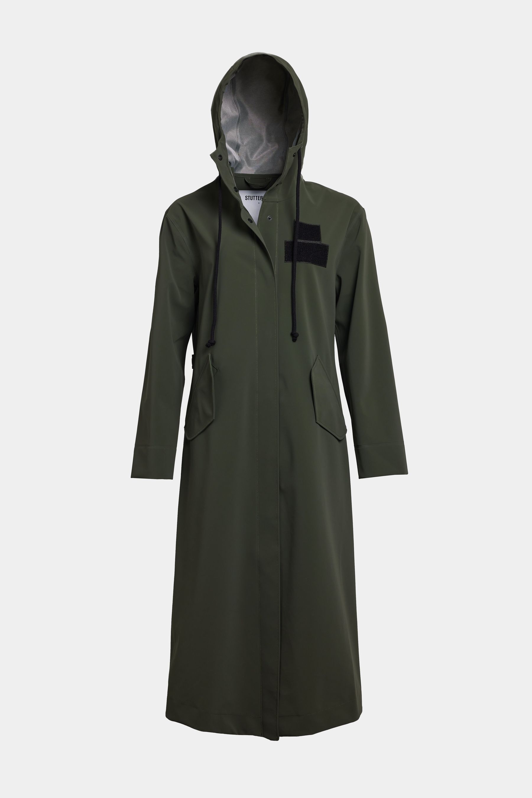 stutterheim chetham matte raincoat green women jackets long-raincoats