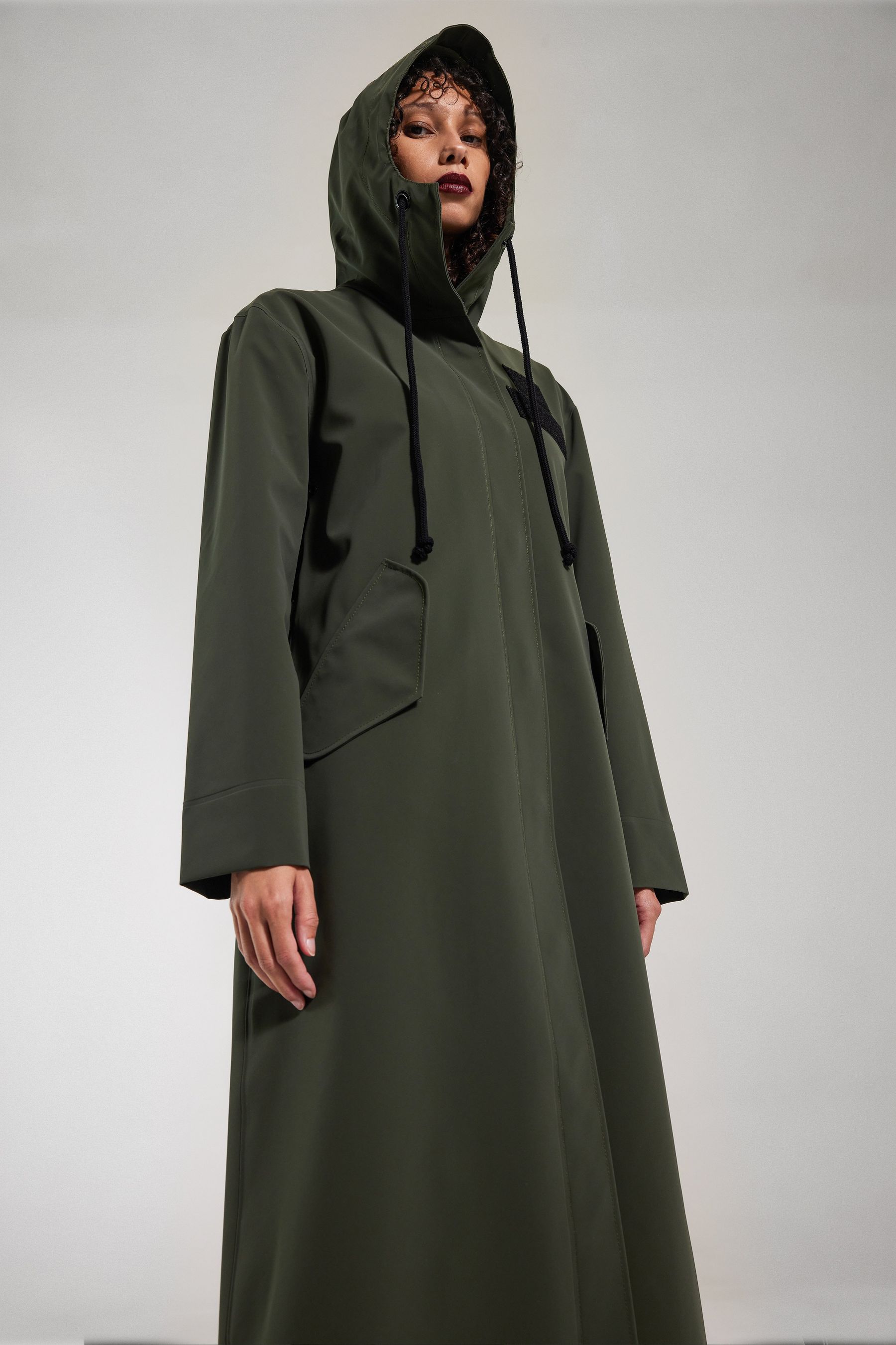 stutterheim chetham matte raincoat green women jackets long-raincoats