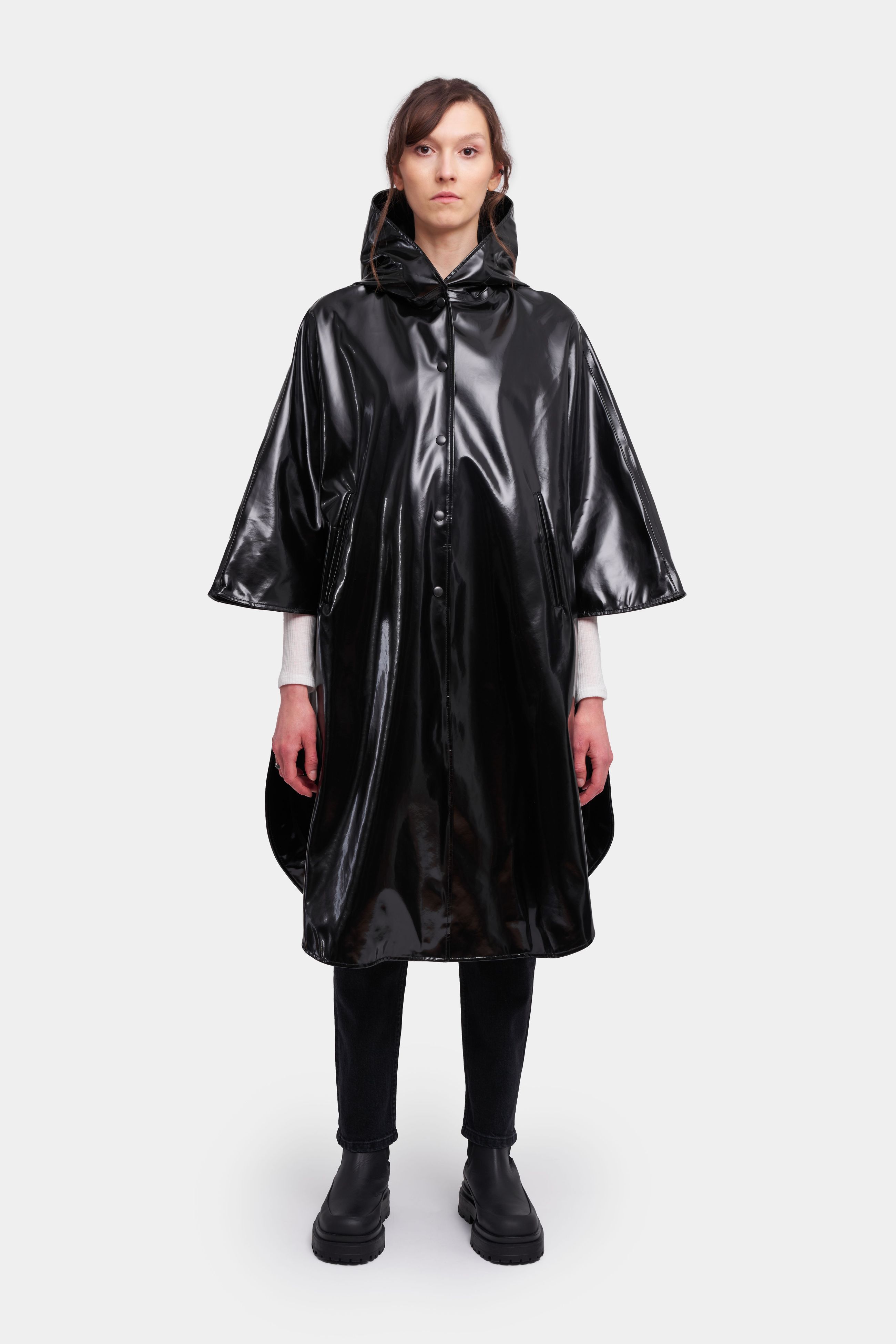 stutterheim concert print opal poncho black women jackets ponchos
