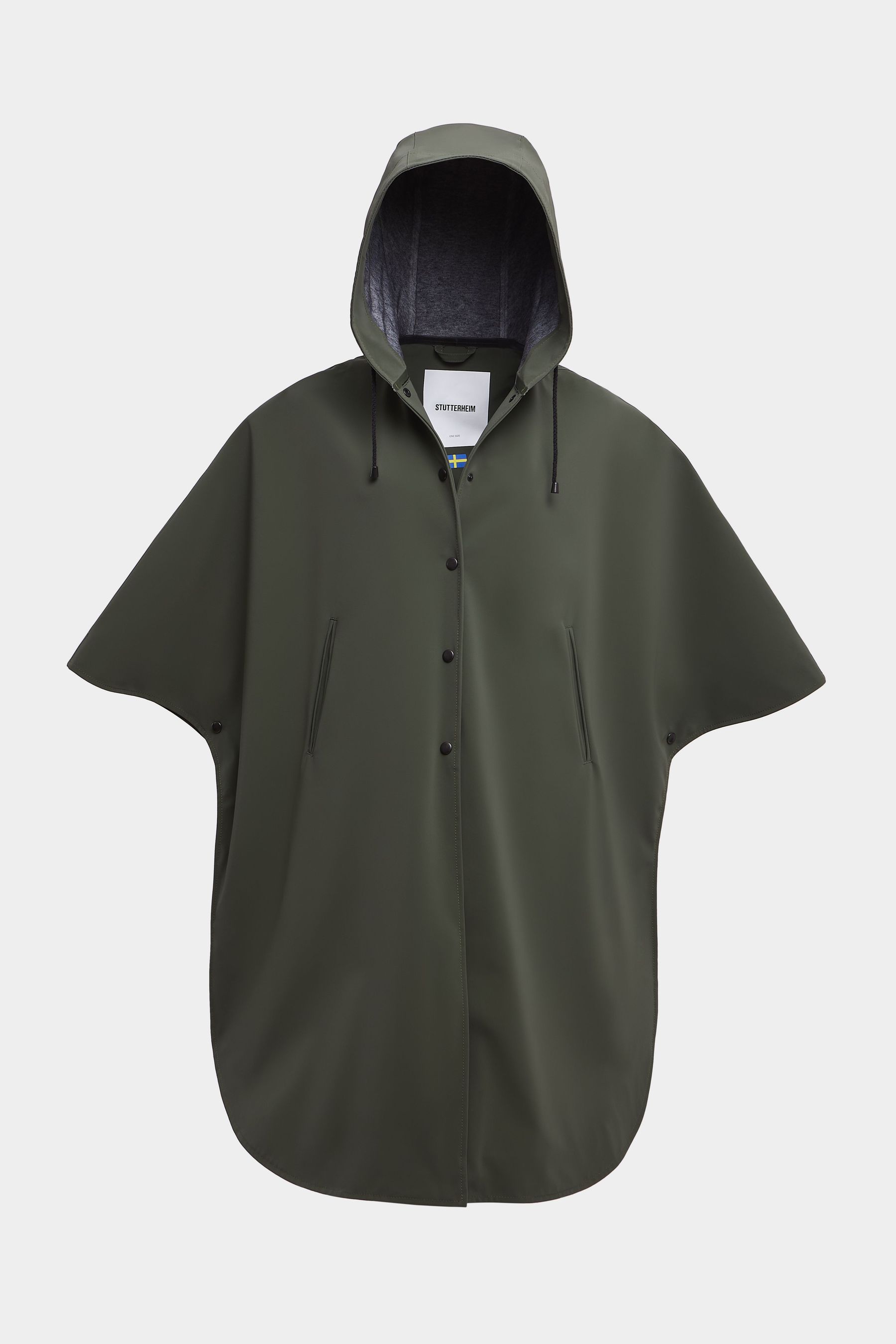 stutterheim concert print matte poncho dark green women jackets ponchos