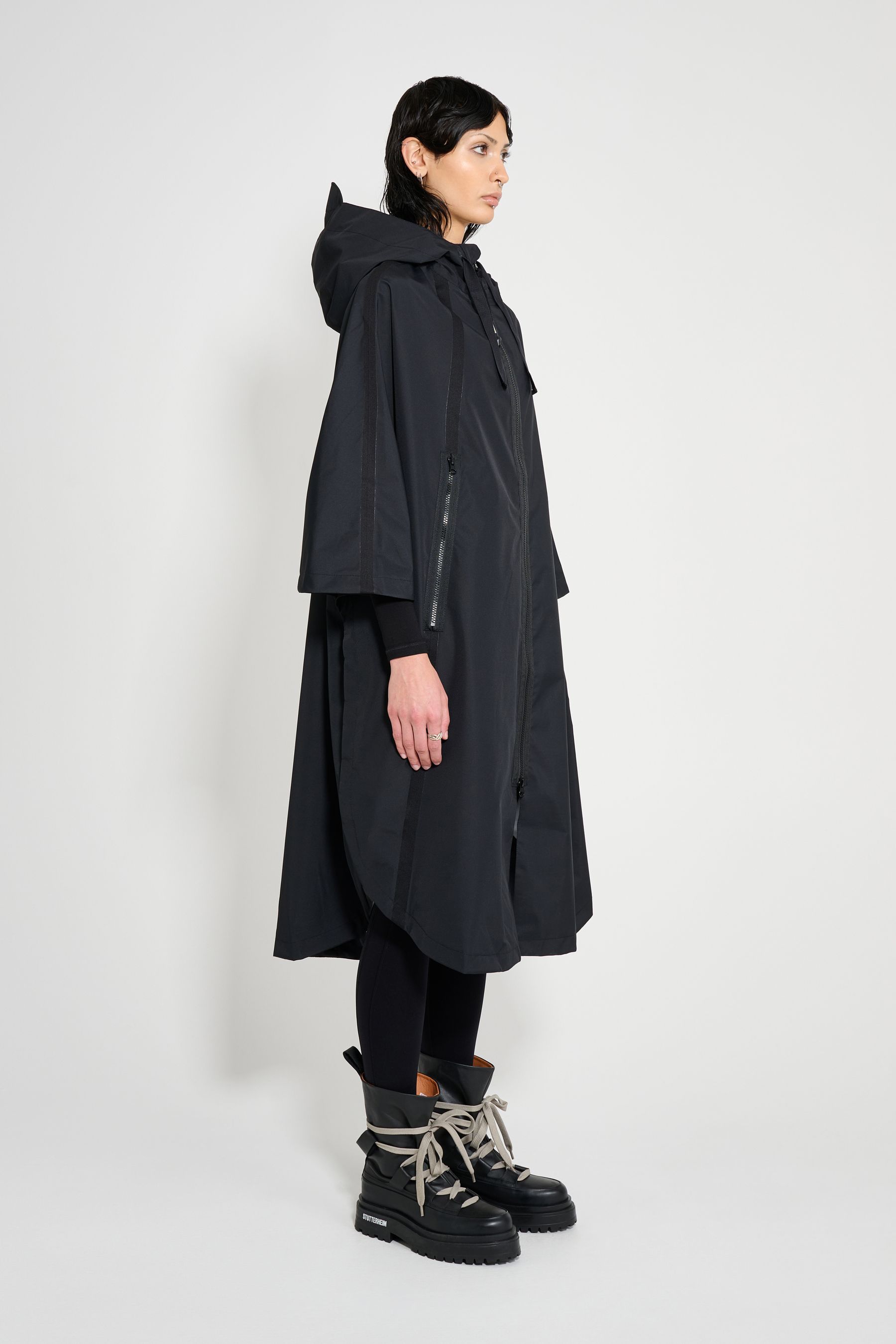 stutterheim concert tape poncho black women jackets ponchos