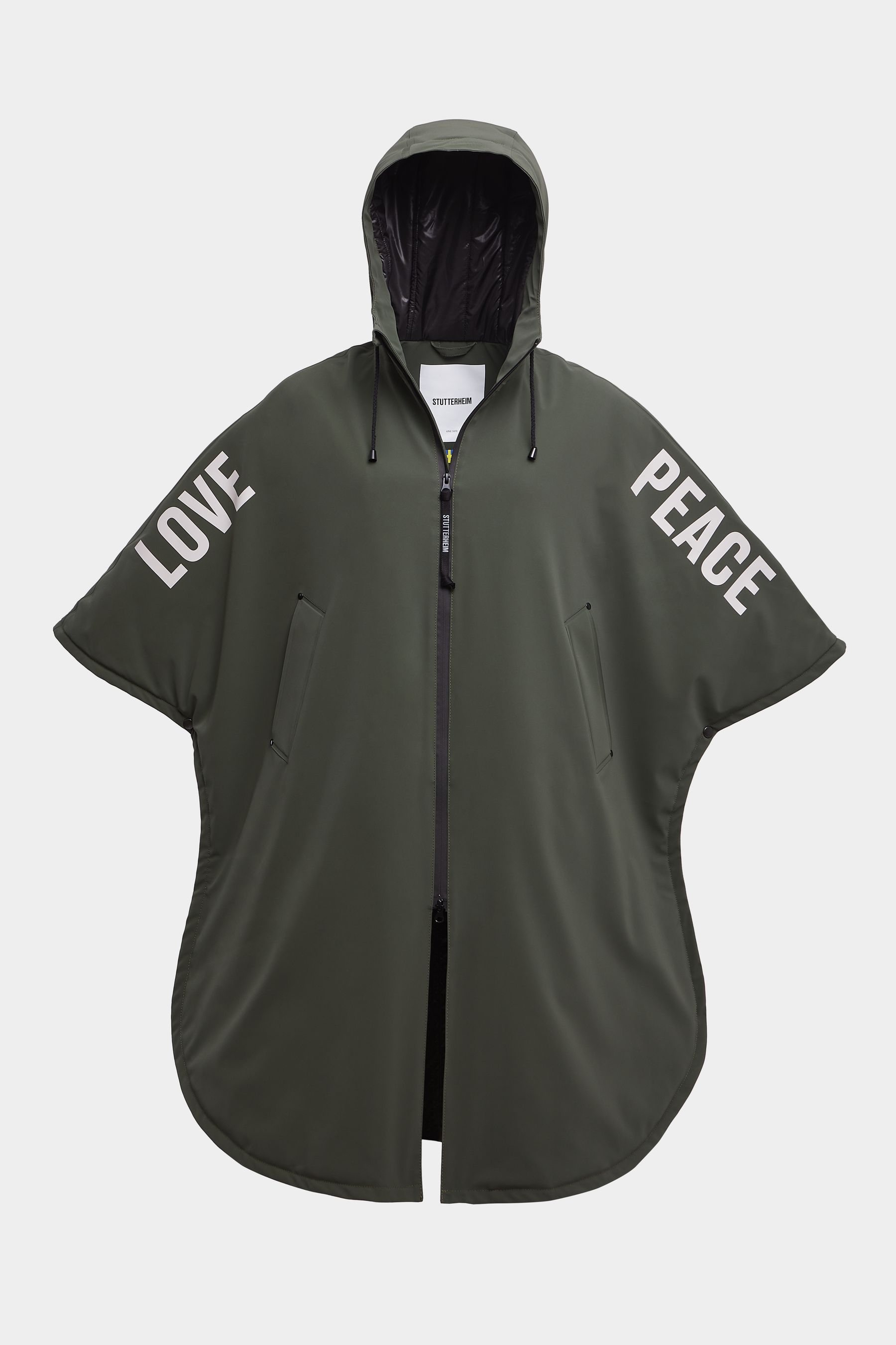 stutterheim concert matte winter poncho dark green women jackets ponchos