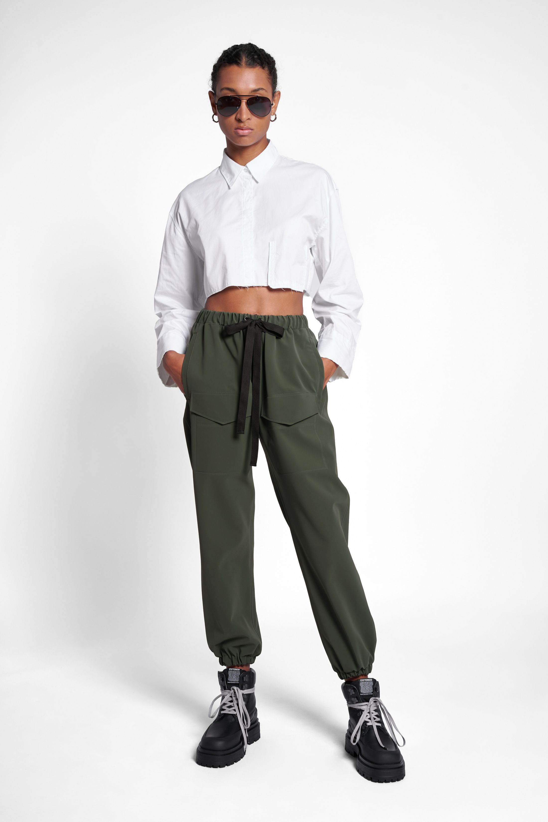 stutterheim dala matte trousers green women bottoms