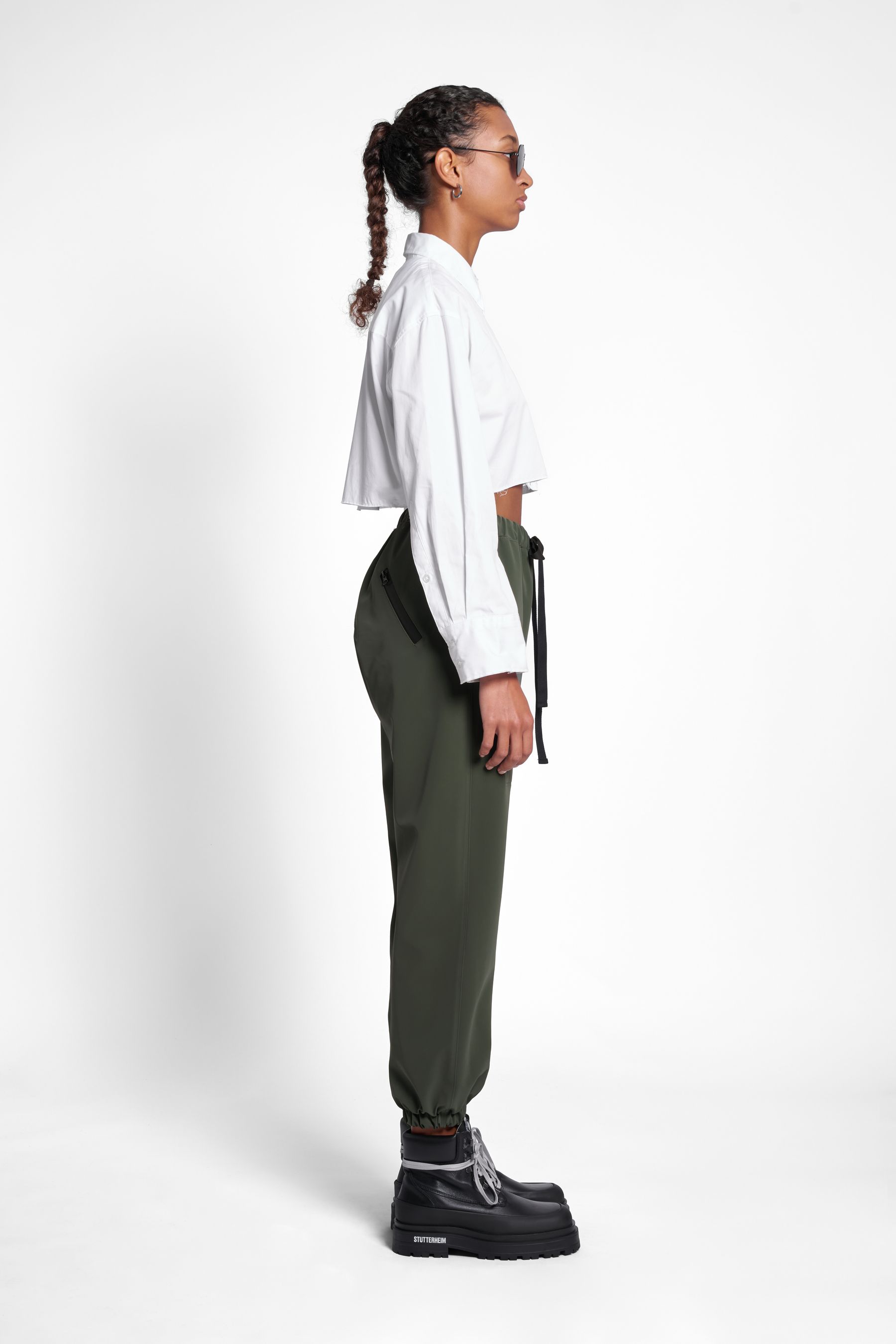 stutterheim dala matte trousers green women bottoms