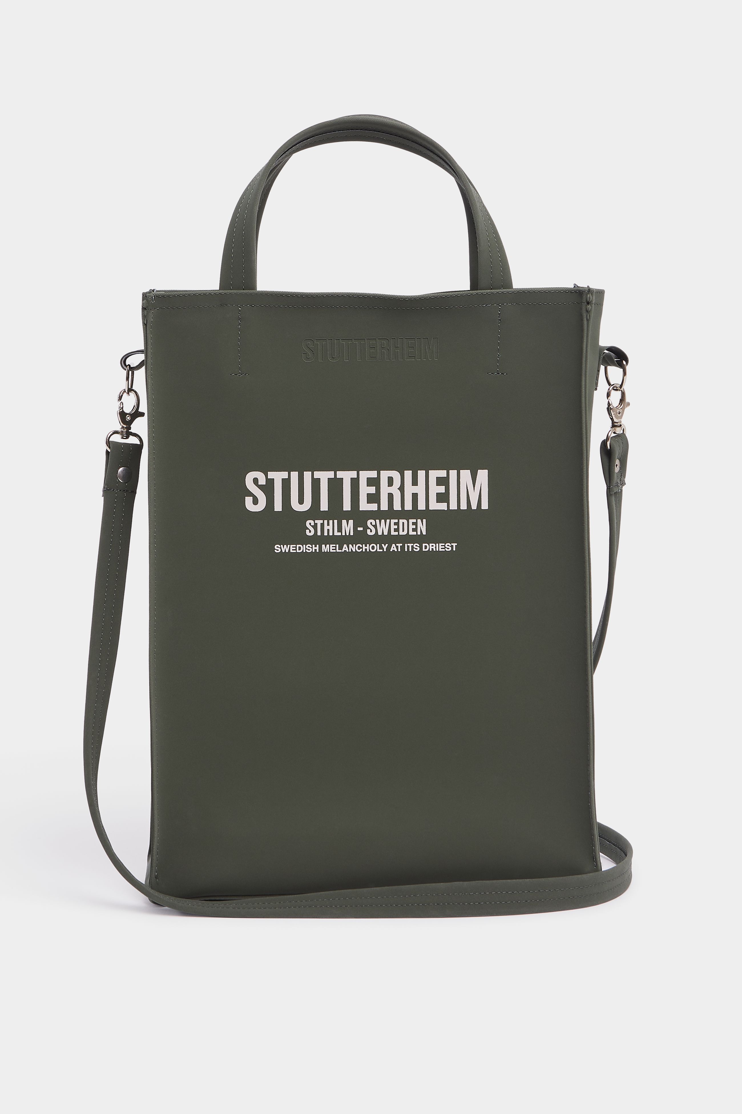 stutterheim djursholm matte bag dark green accessories bags tote-bags