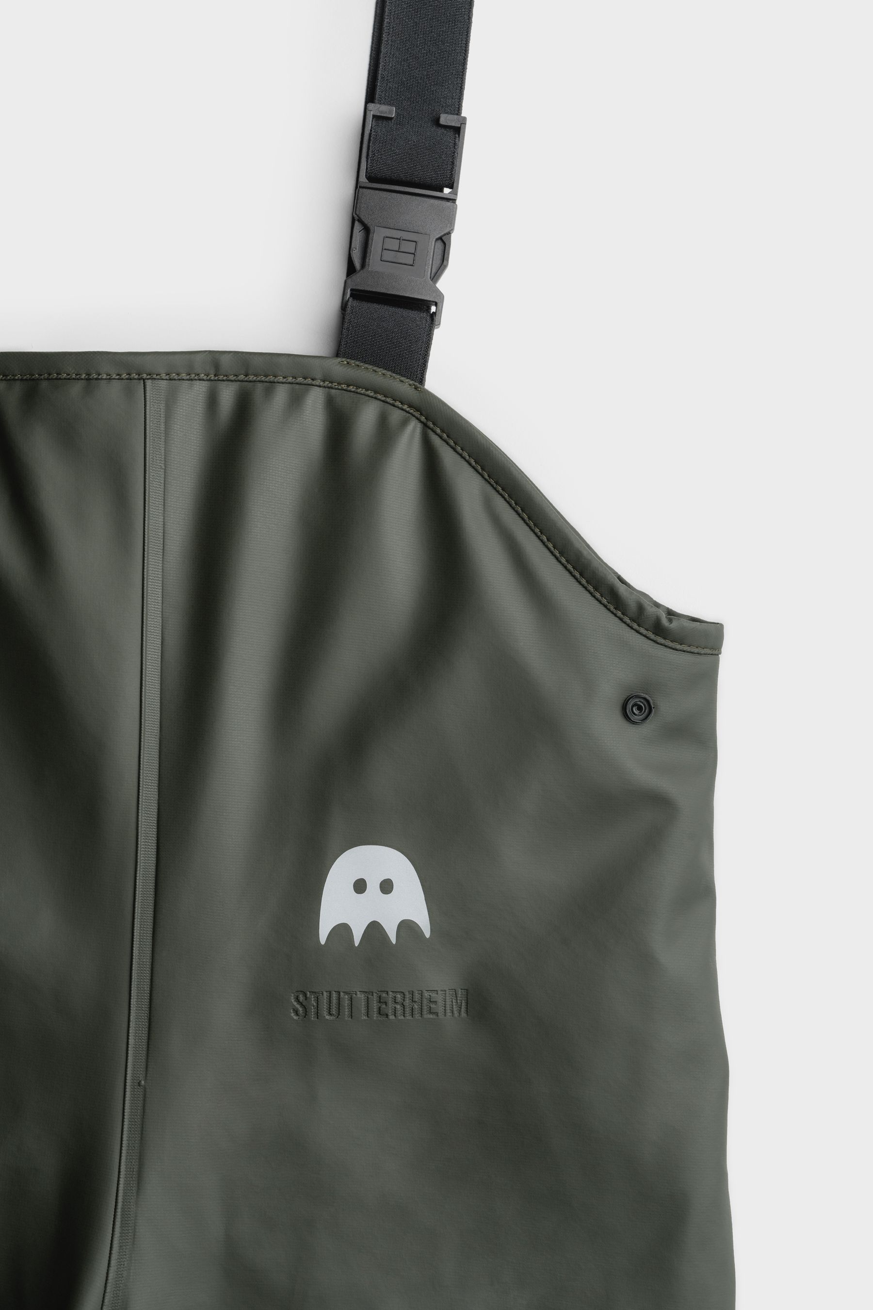 stutterheim dungaree mini winter green kids overalls