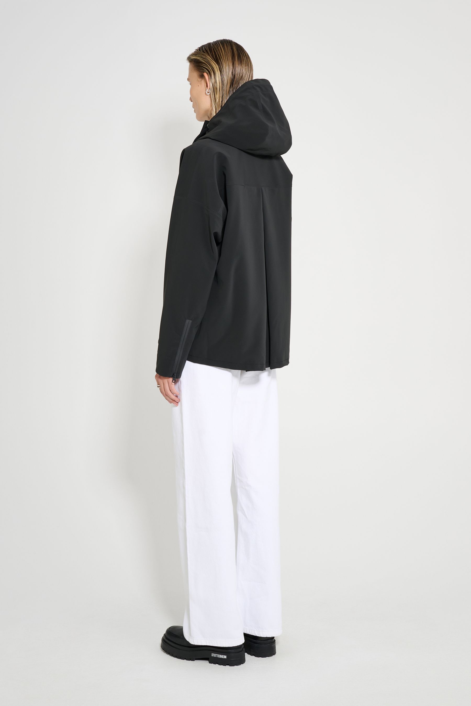 stutterheim faversham matte raincoat black women jackets raincoats