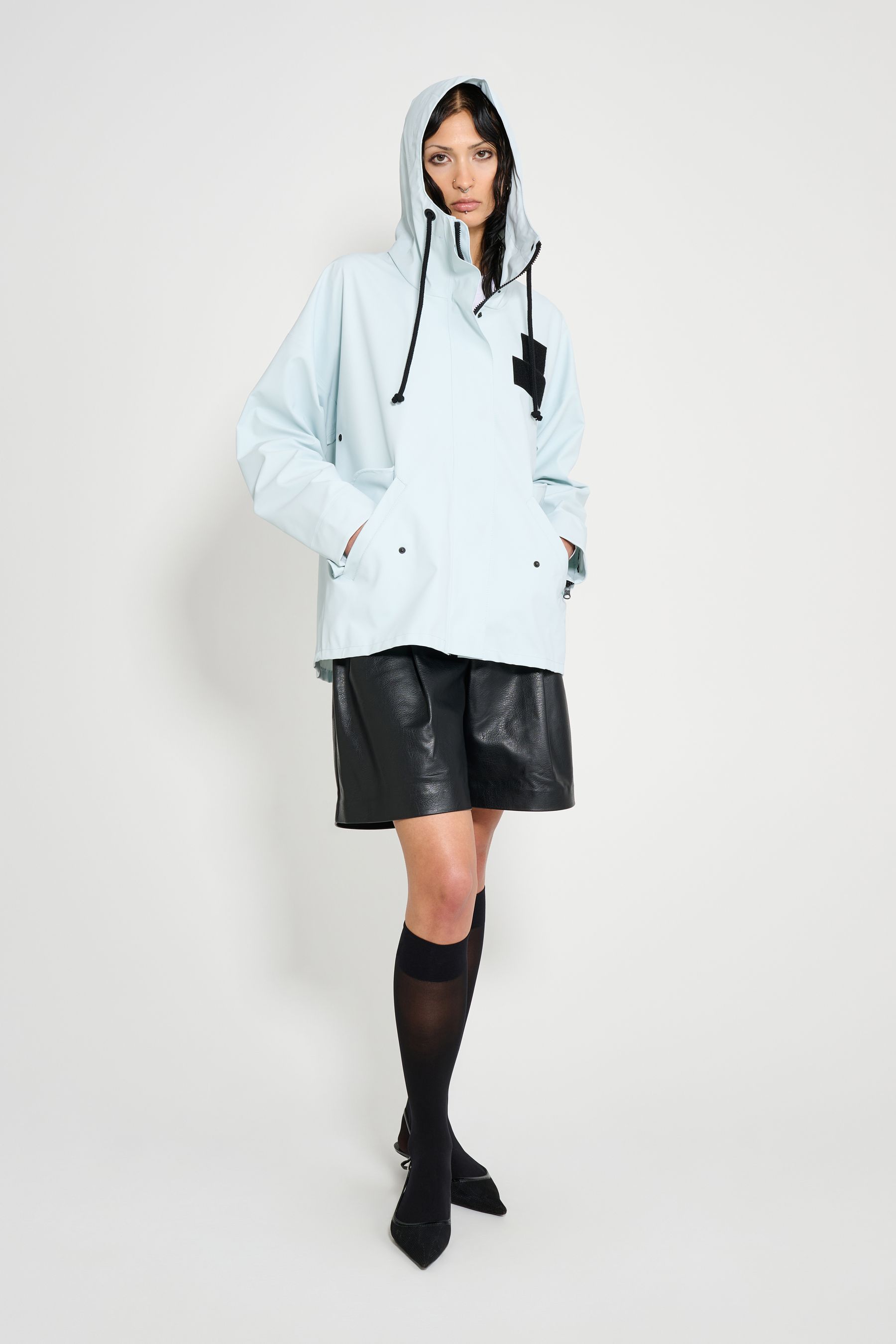 stutterheim faversham matte raincoat frost grey women jackets