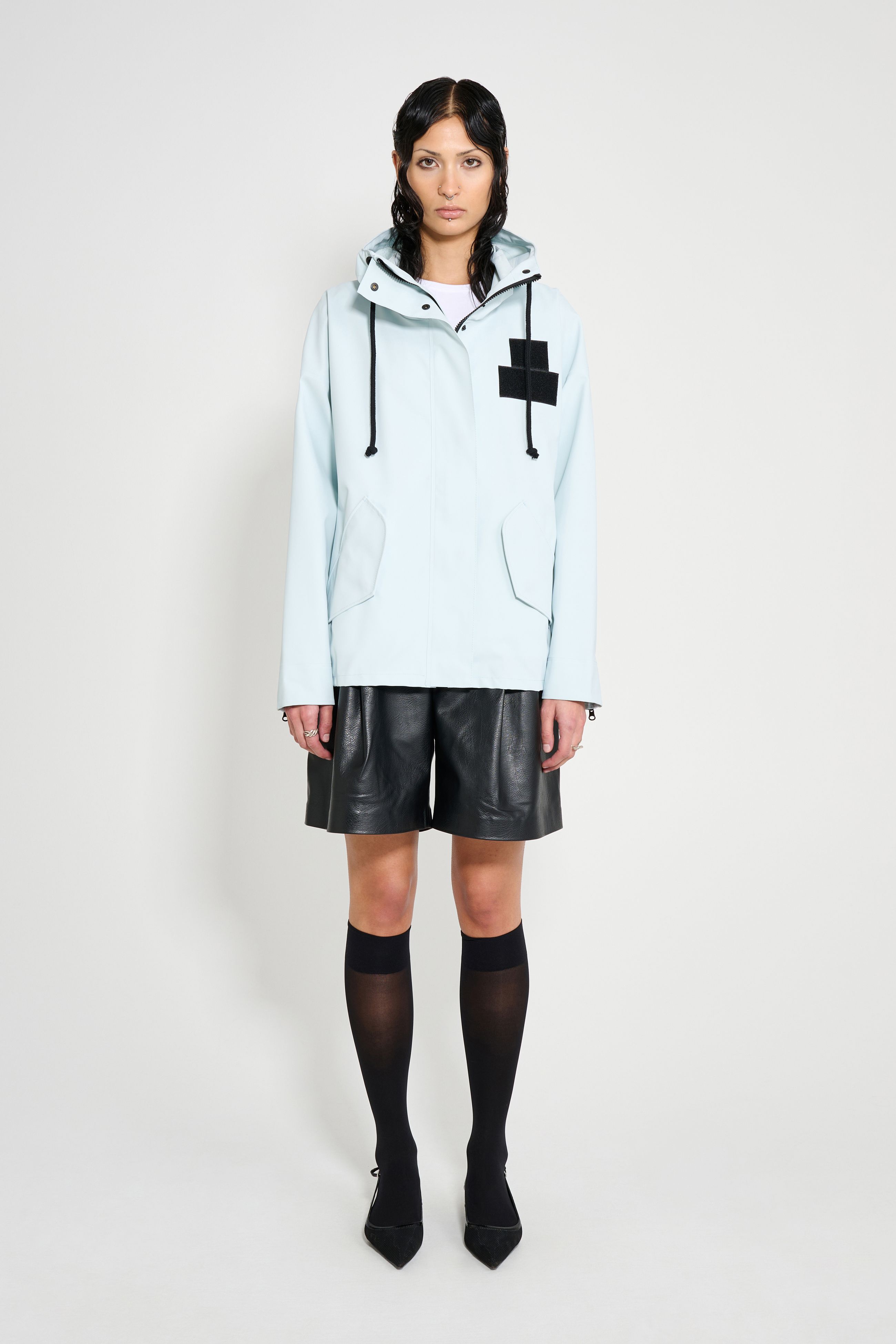 stutterheim faversham matte raincoat frost grey women jackets