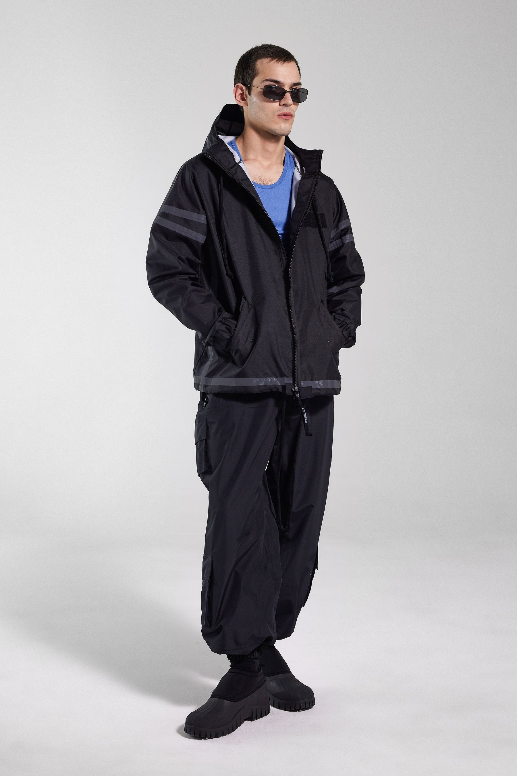 stutterheim forsa full zip jacket black men jackets raincoats