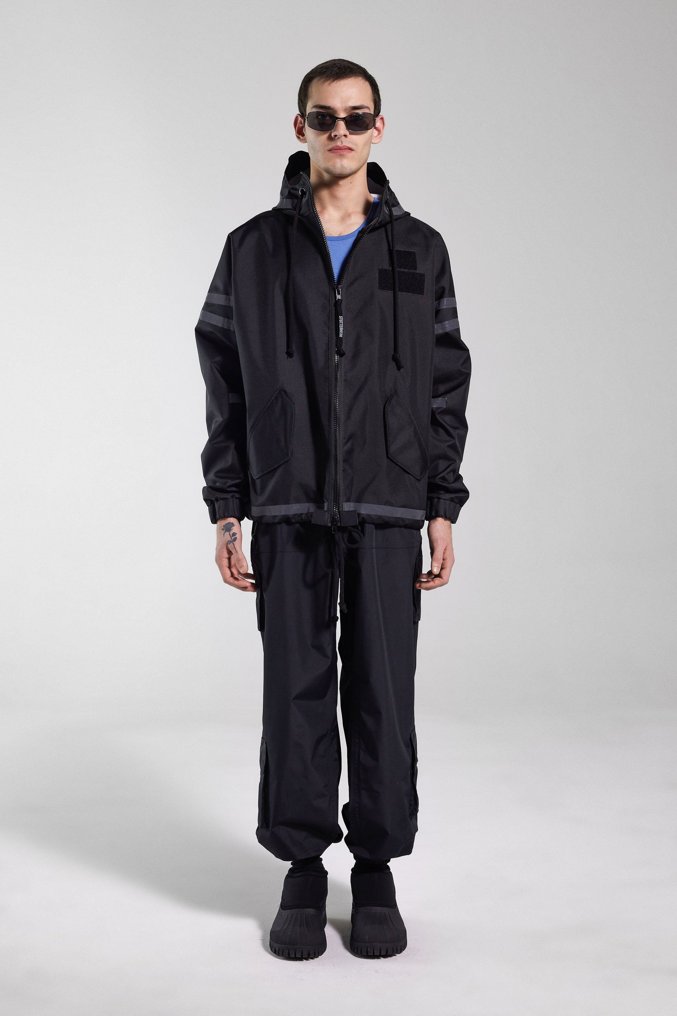 stutterheim forsa full zip jacket black men jackets raincoats