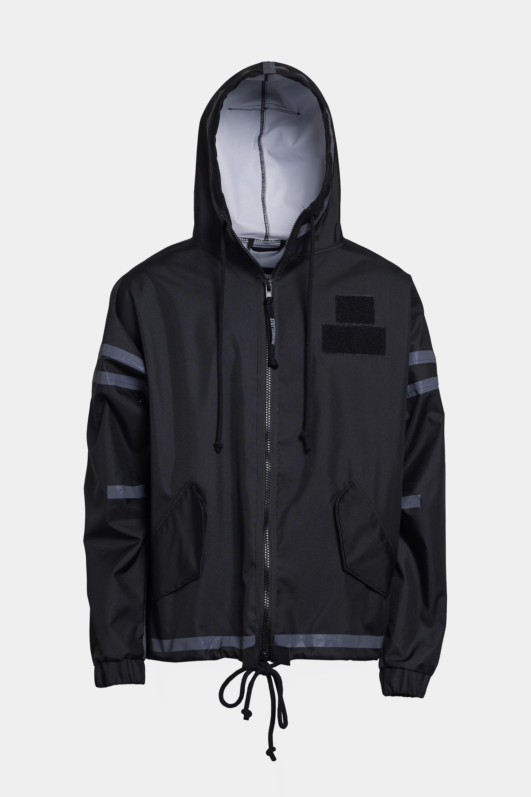 stutterheim forsa full zip jacket black men jackets raincoats