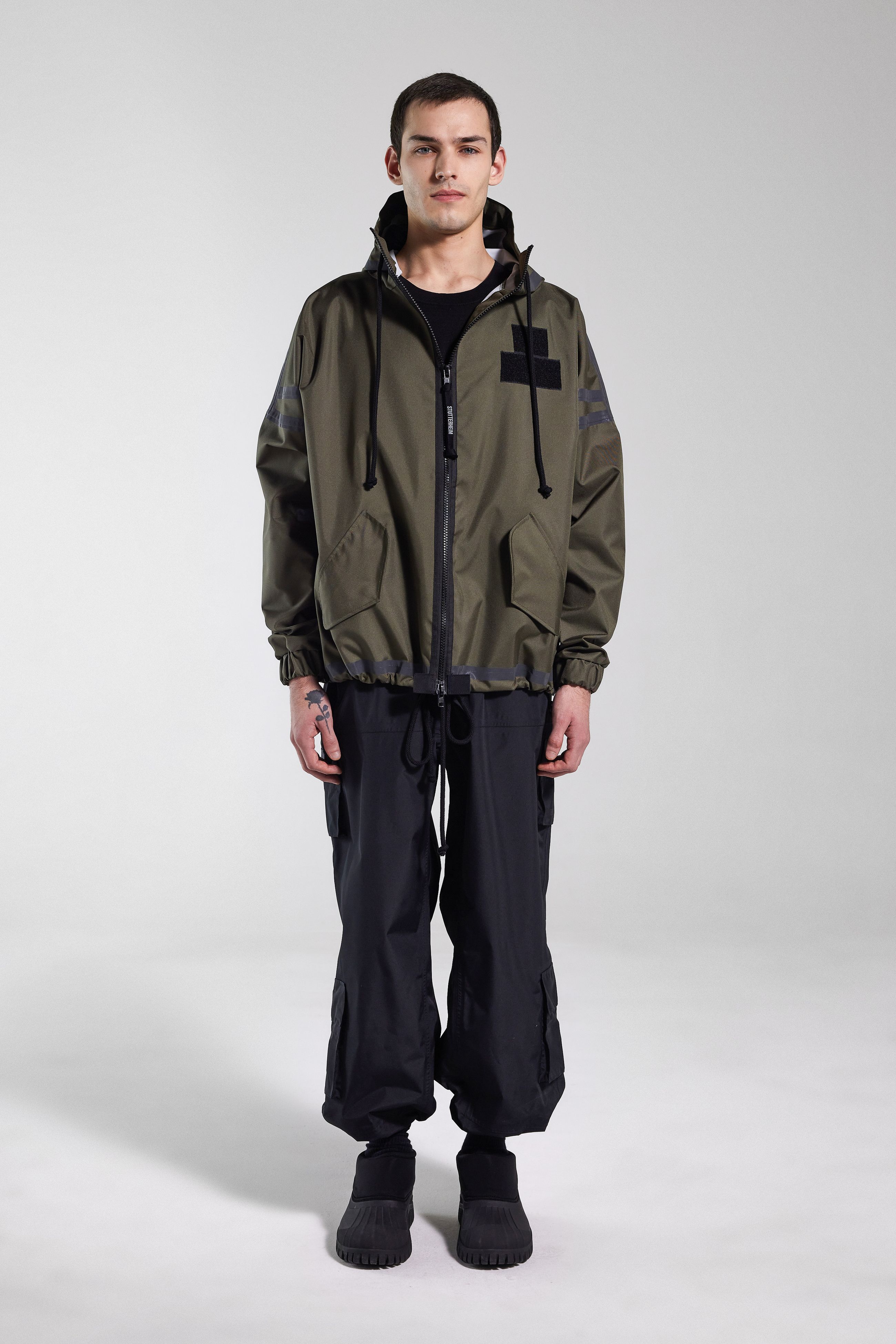Stutterheim Forsa Full Zip Hooded Jacket In Green