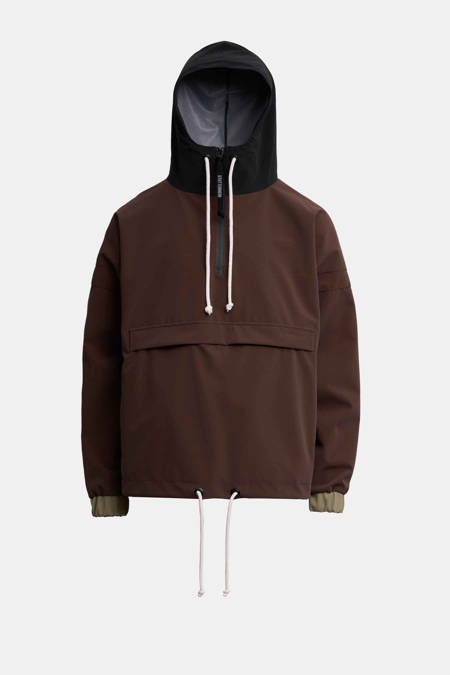 stutterheim forsa matte anorak dark brown men jackets raincoats