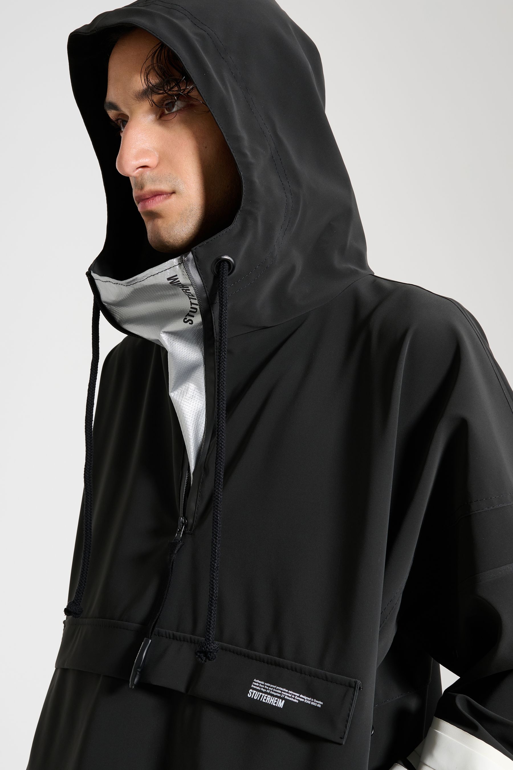 stutterheim forsa stripe anorak black men jackets