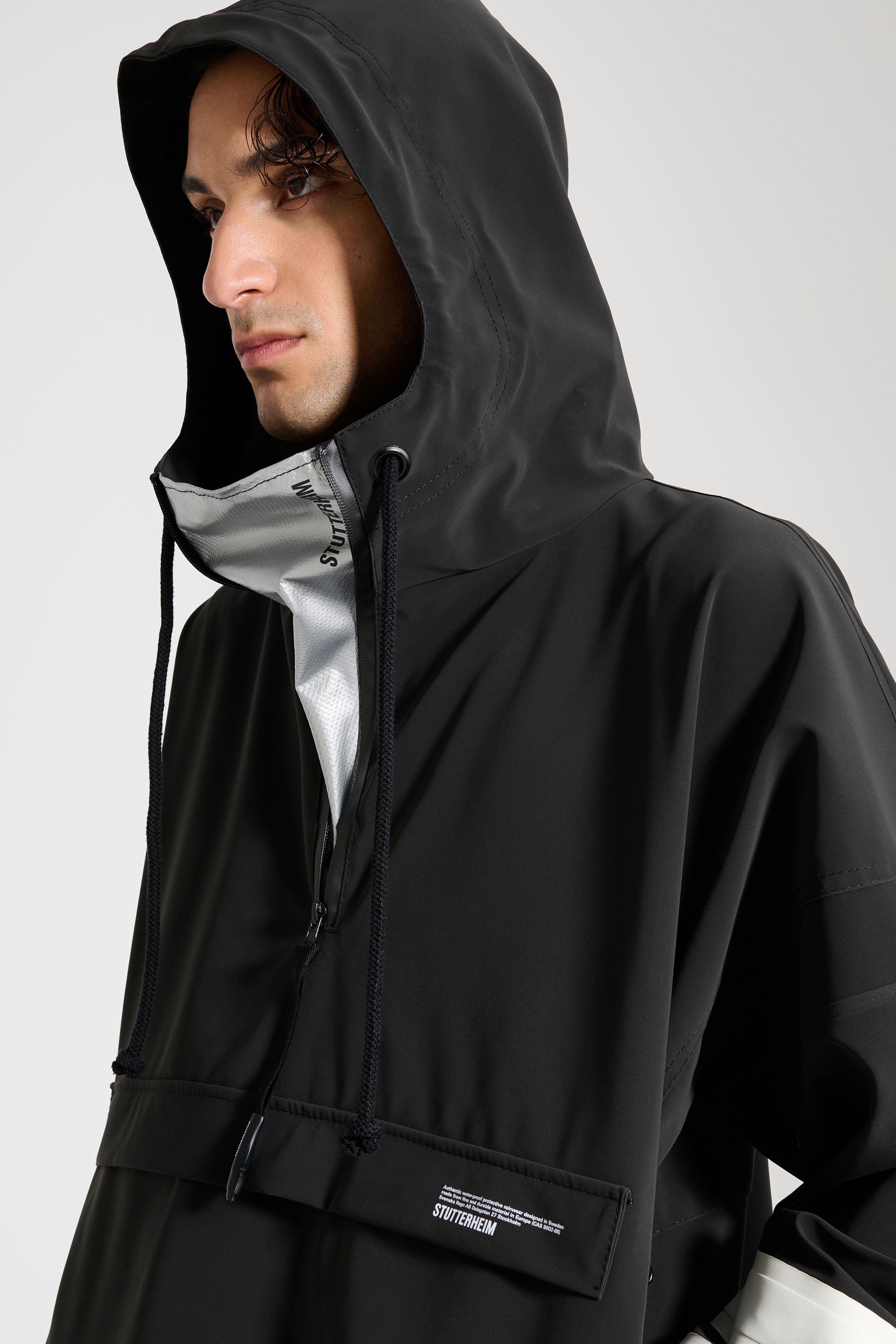 Stutterheim Forsa Stripe Anorak In Black