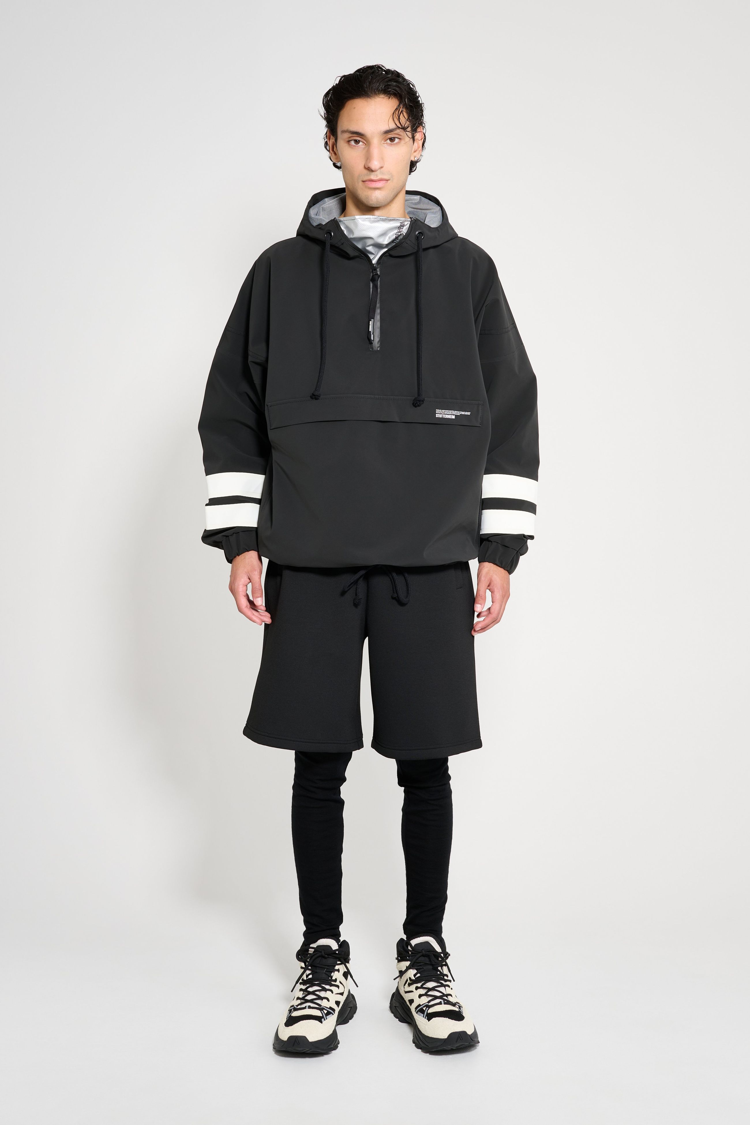 stutterheim forsa stripe anorak black men jackets