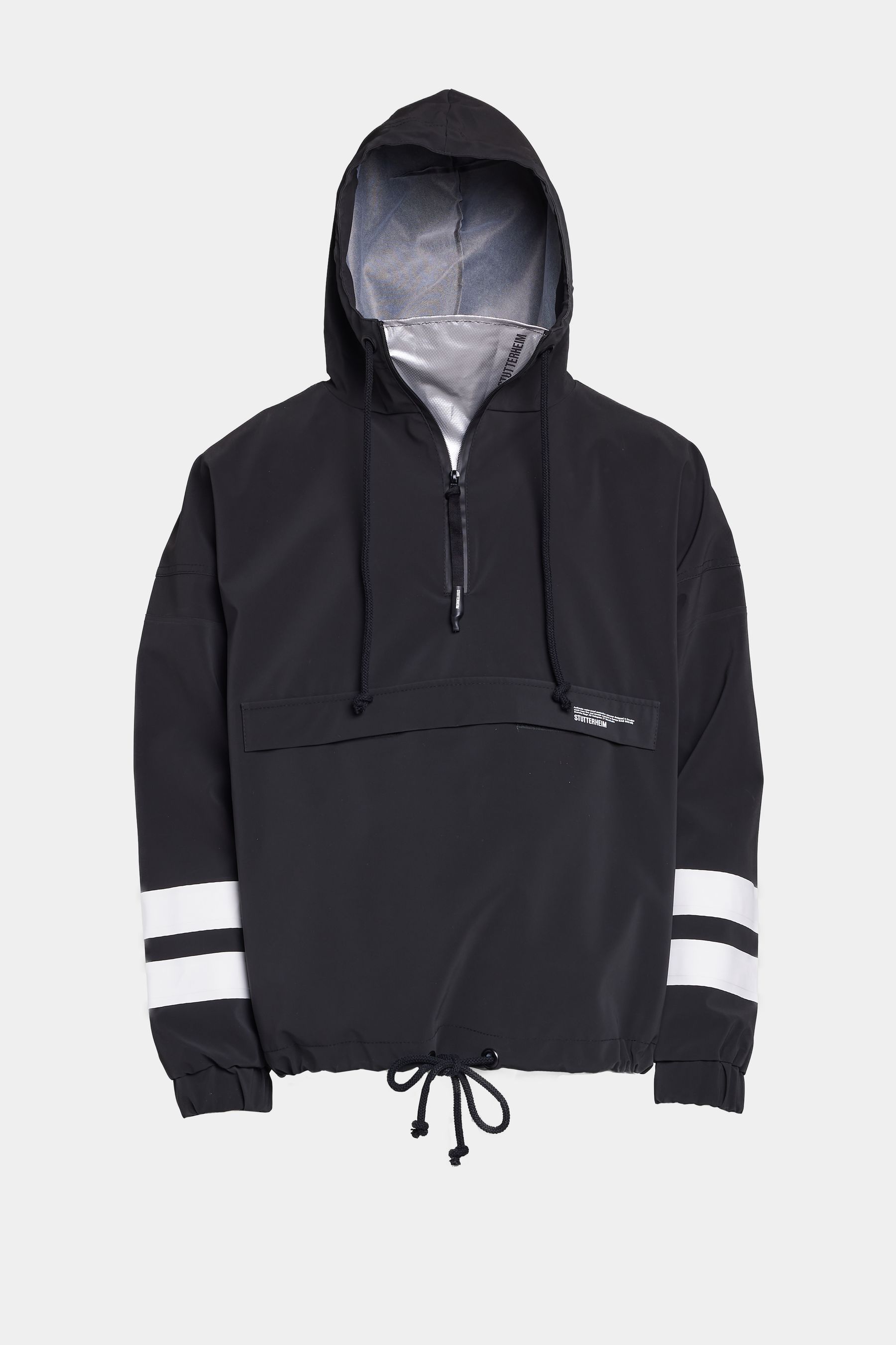 stutterheim forsa stripe anorak black men jackets