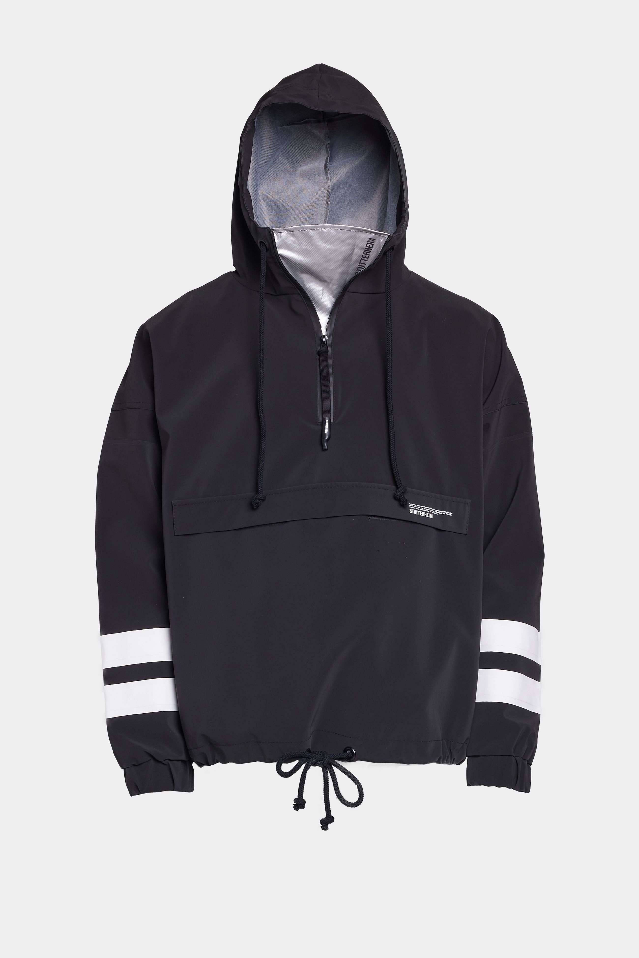 Stutterheim Forsa Stripe Anorak In Black
