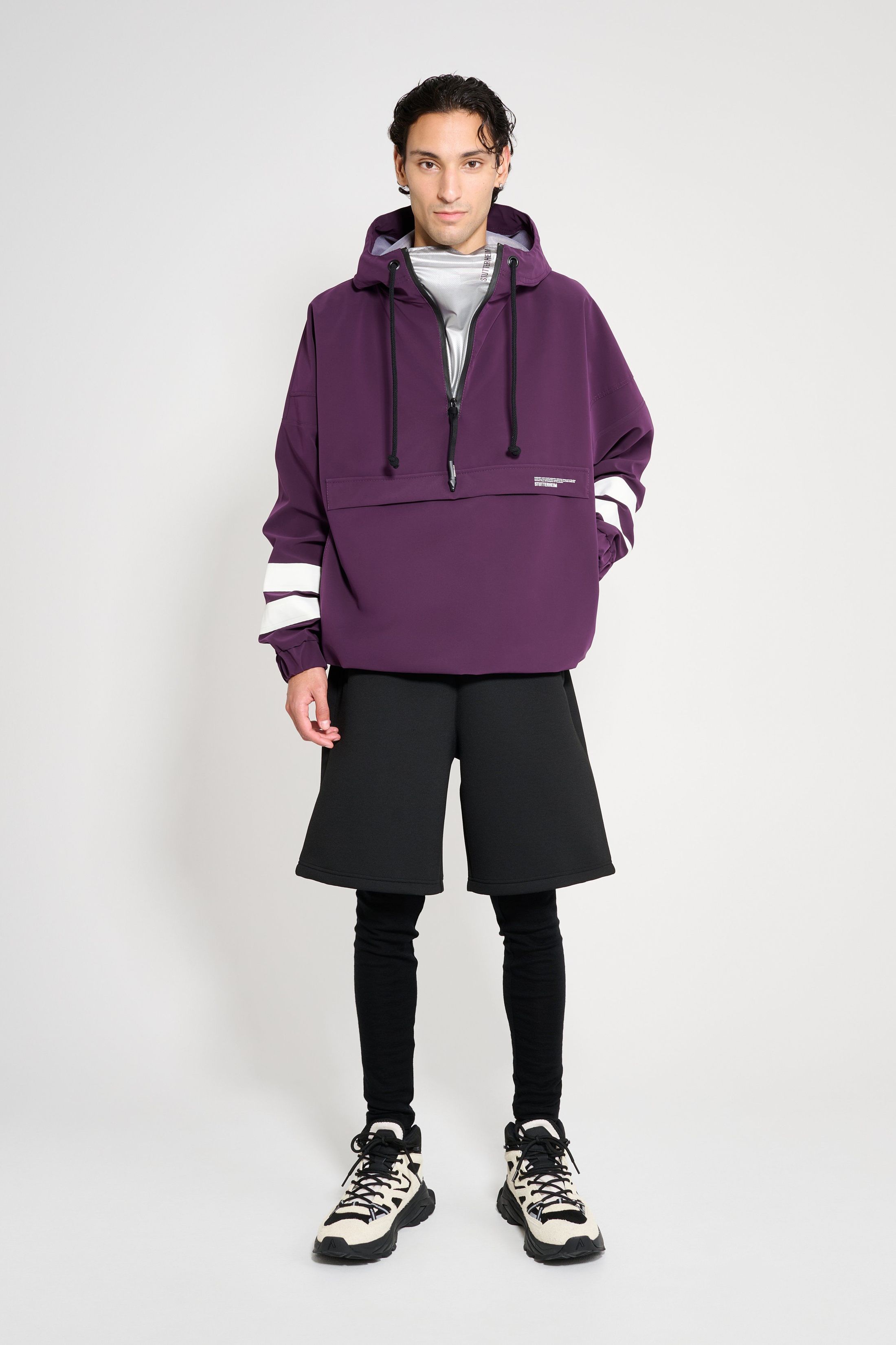 stutterheim forsa stripe anorak purple haze men jackets