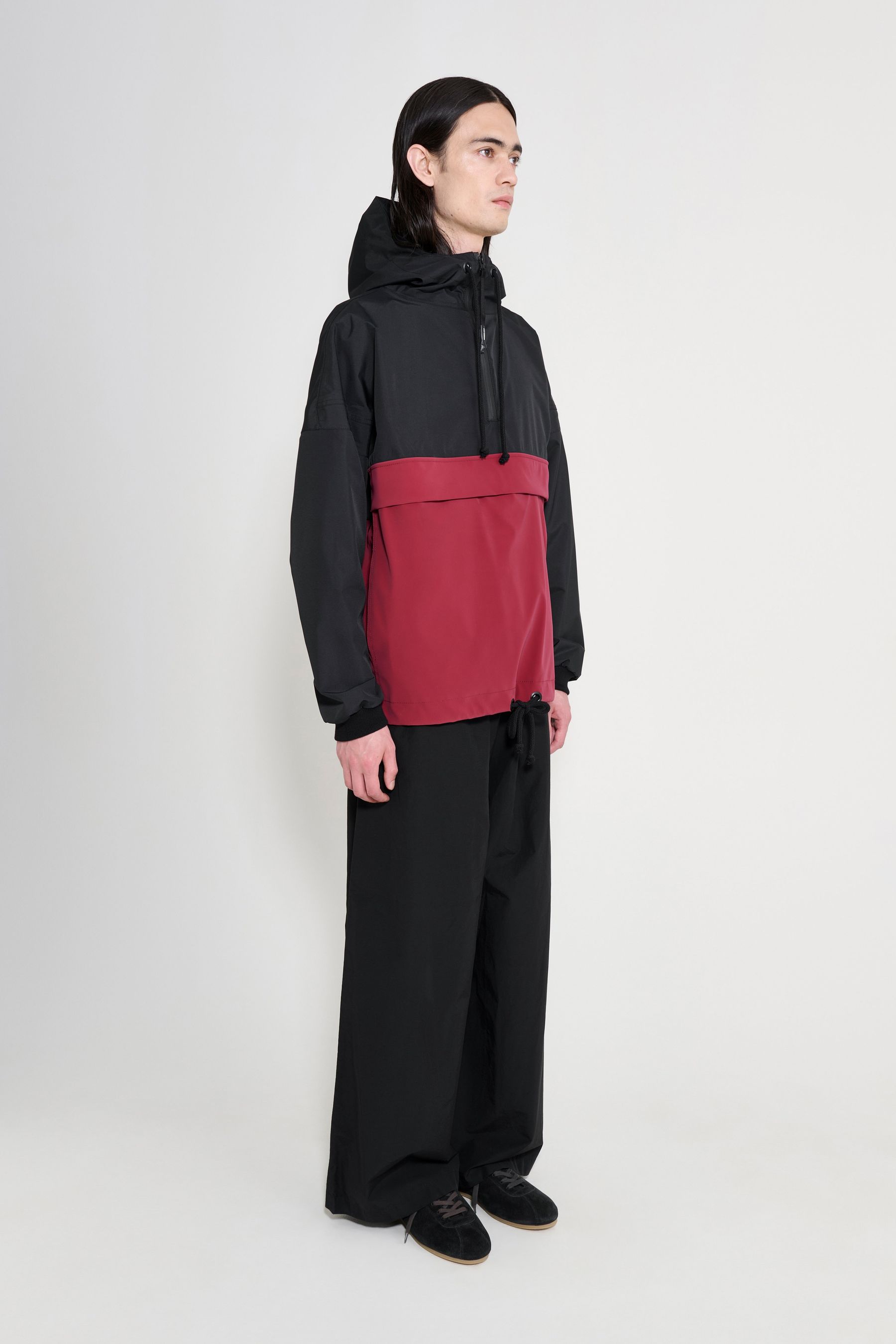 stutterheim forsa two-tone matte anorak black/burgundy men jackets