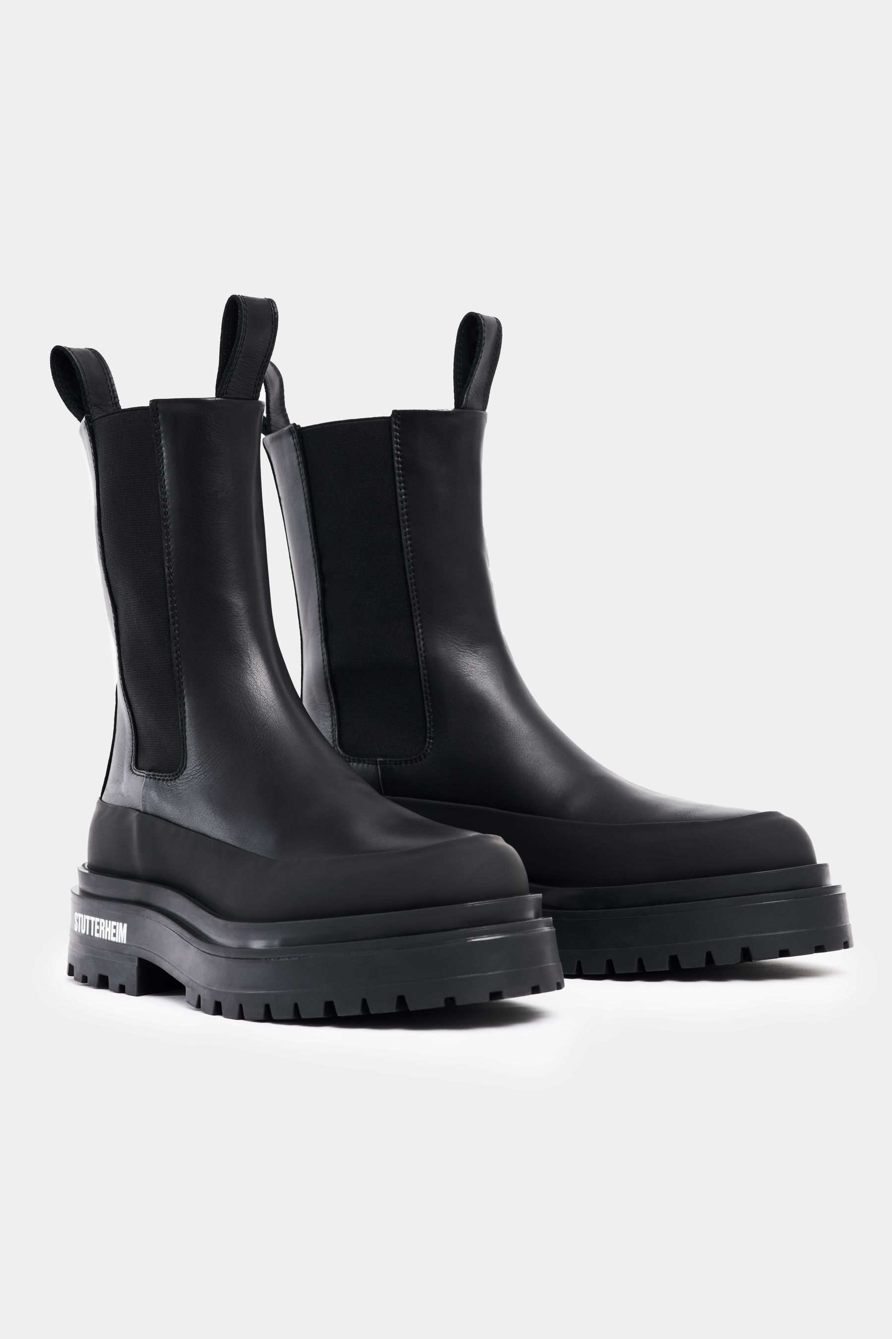 stutterheim high walker leather boots black footwear chelsea-boots