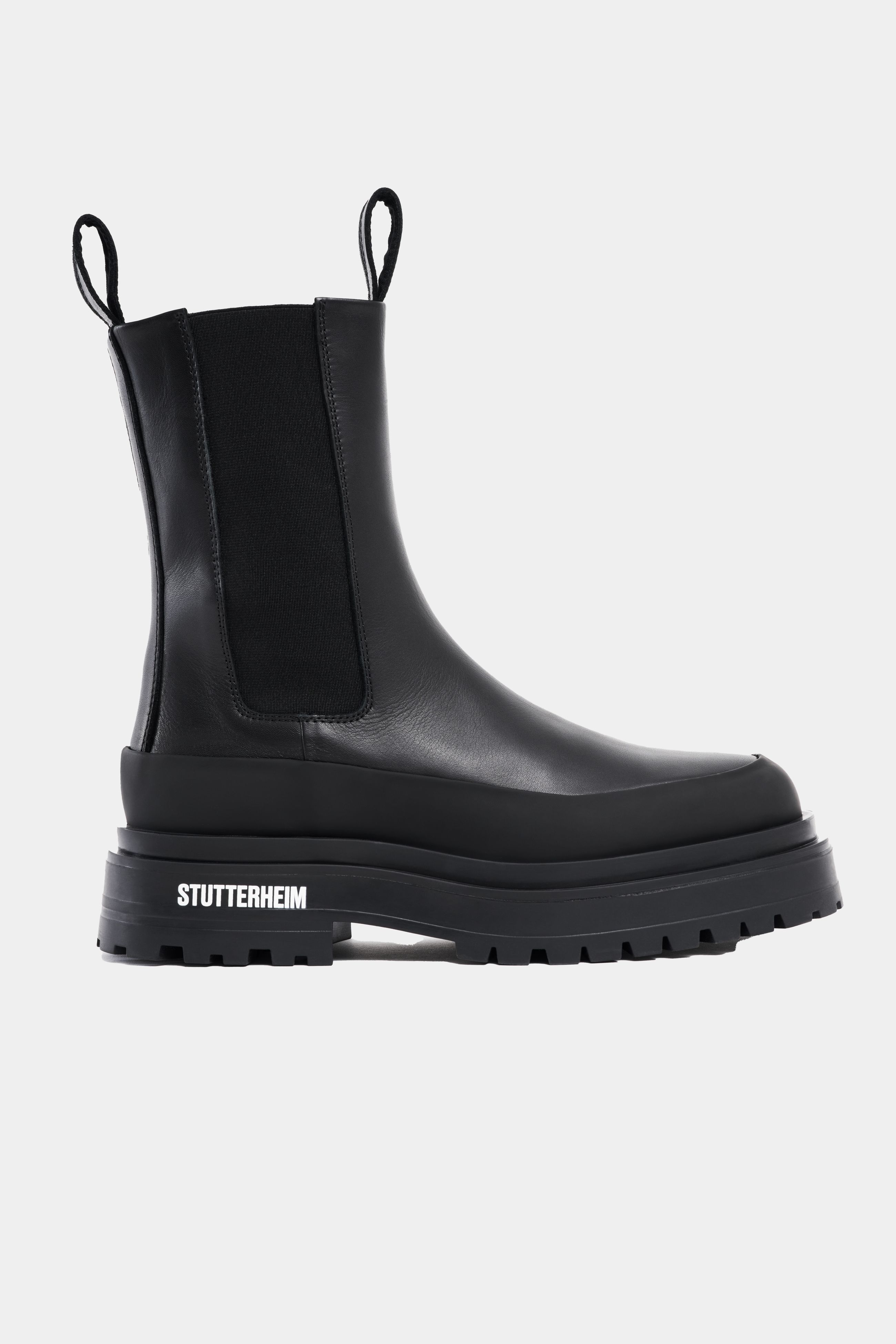 stutterheim high walker leather boots black footwear chelsea-boots