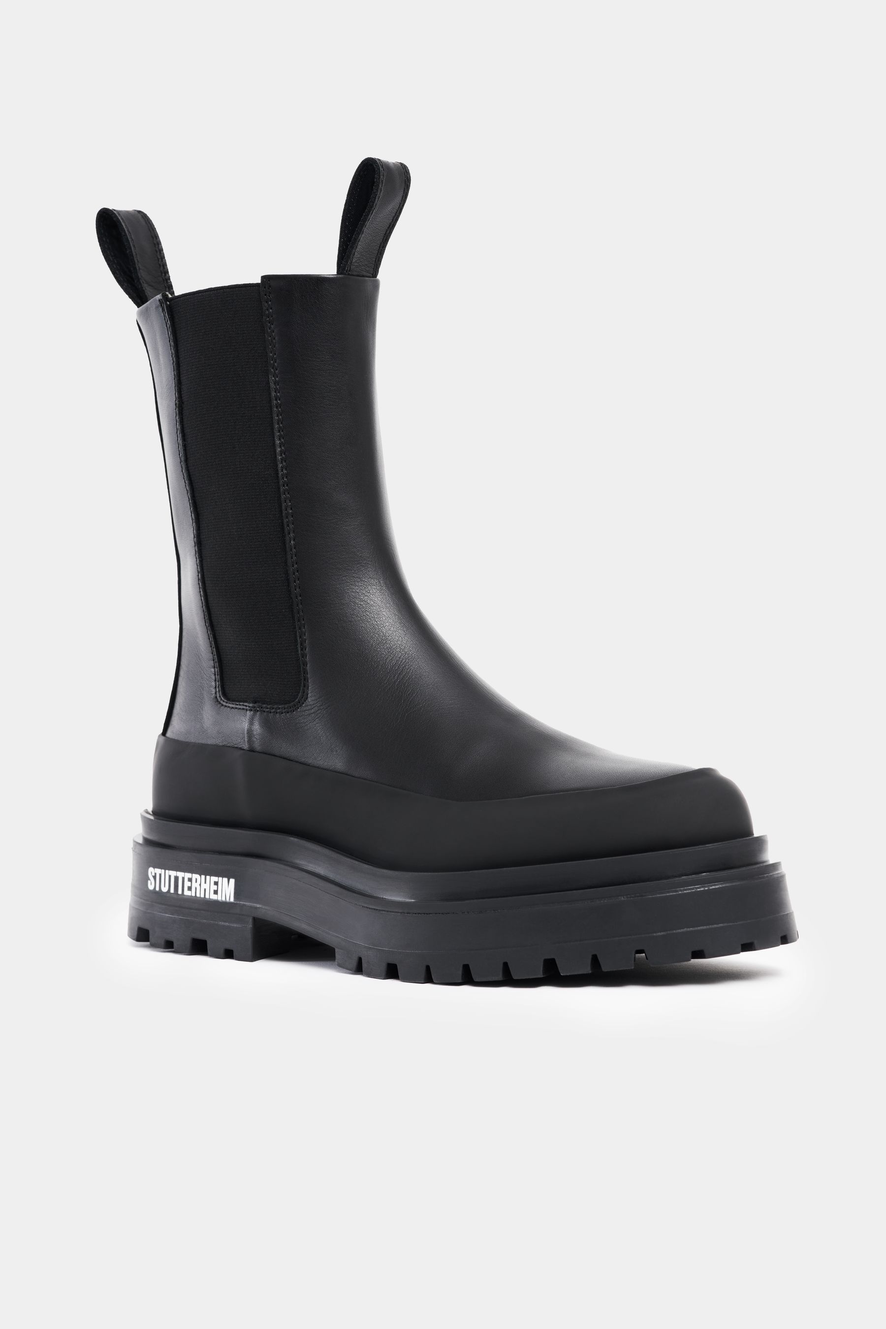 stutterheim high walker leather boots black footwear chelsea-boots