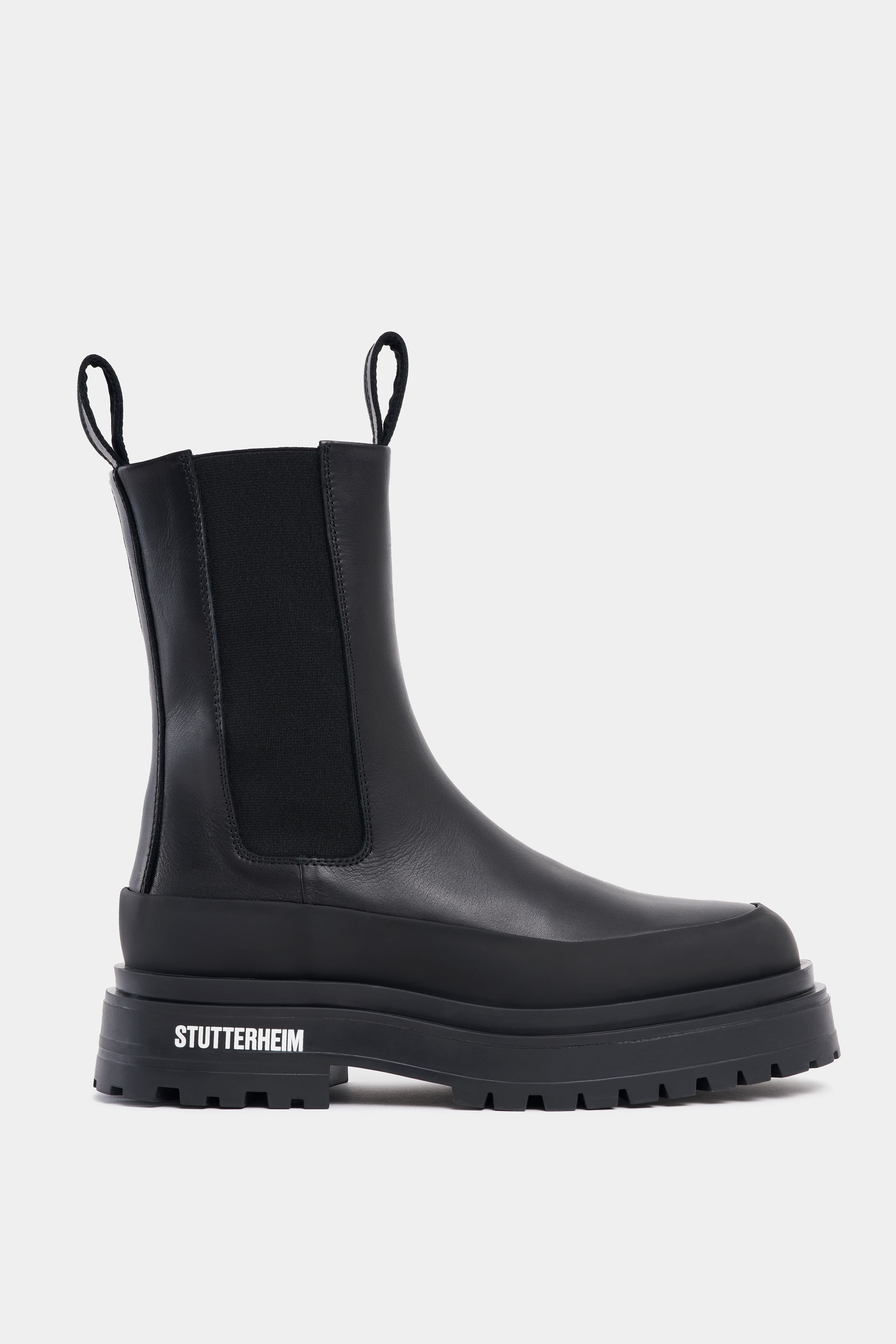 stutterheim high walker nubuck boots black footwear chelsea-boots