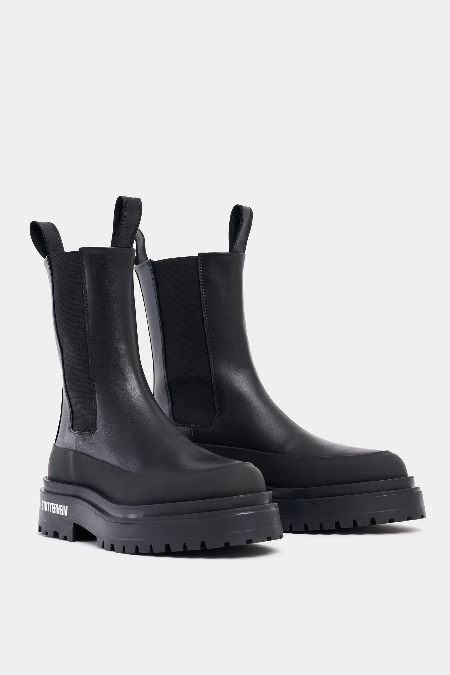 stutterheim high walker nubuck boots black footwear chelsea-boots