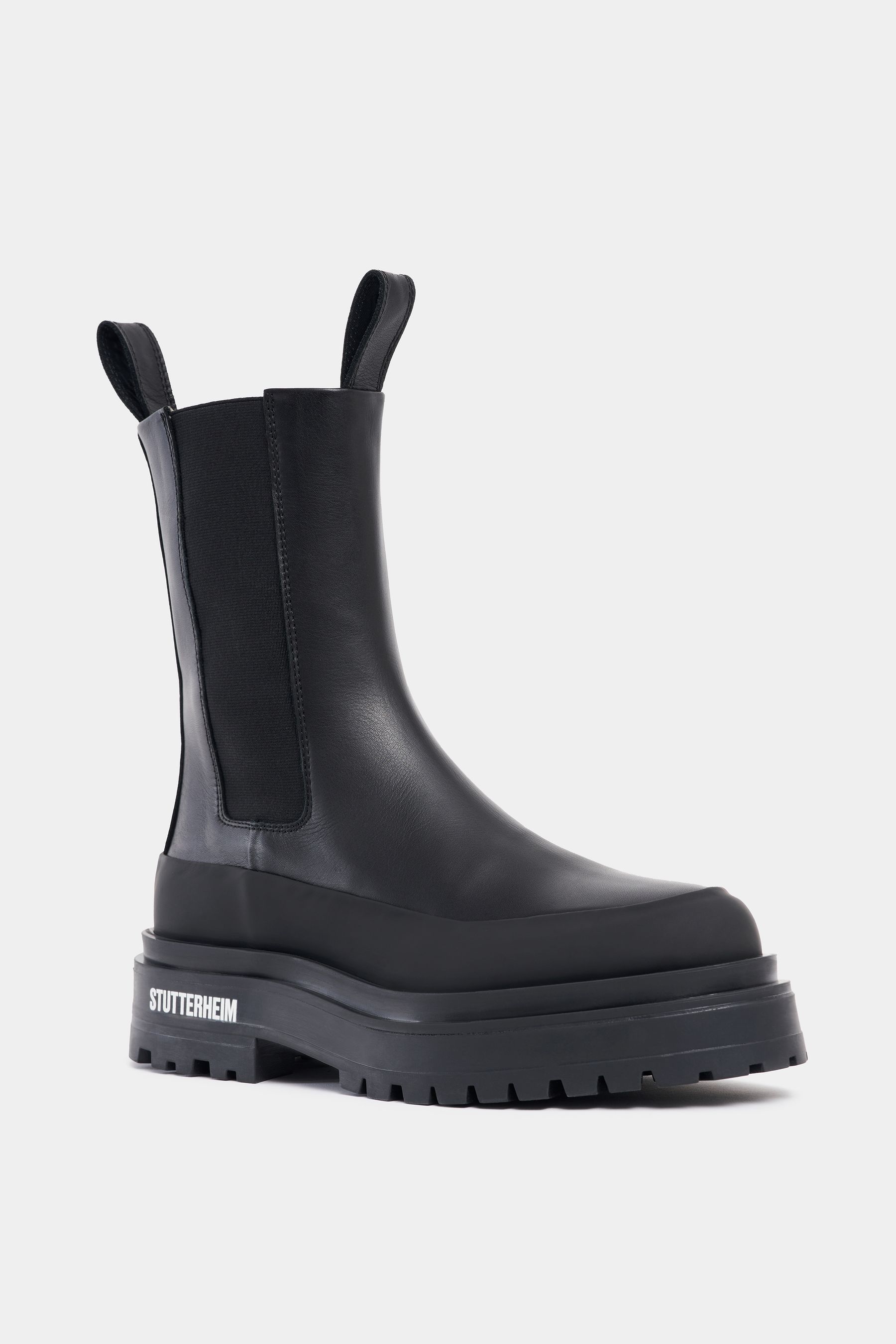 stutterheim high walker nubuck boots black footwear chelsea-boots