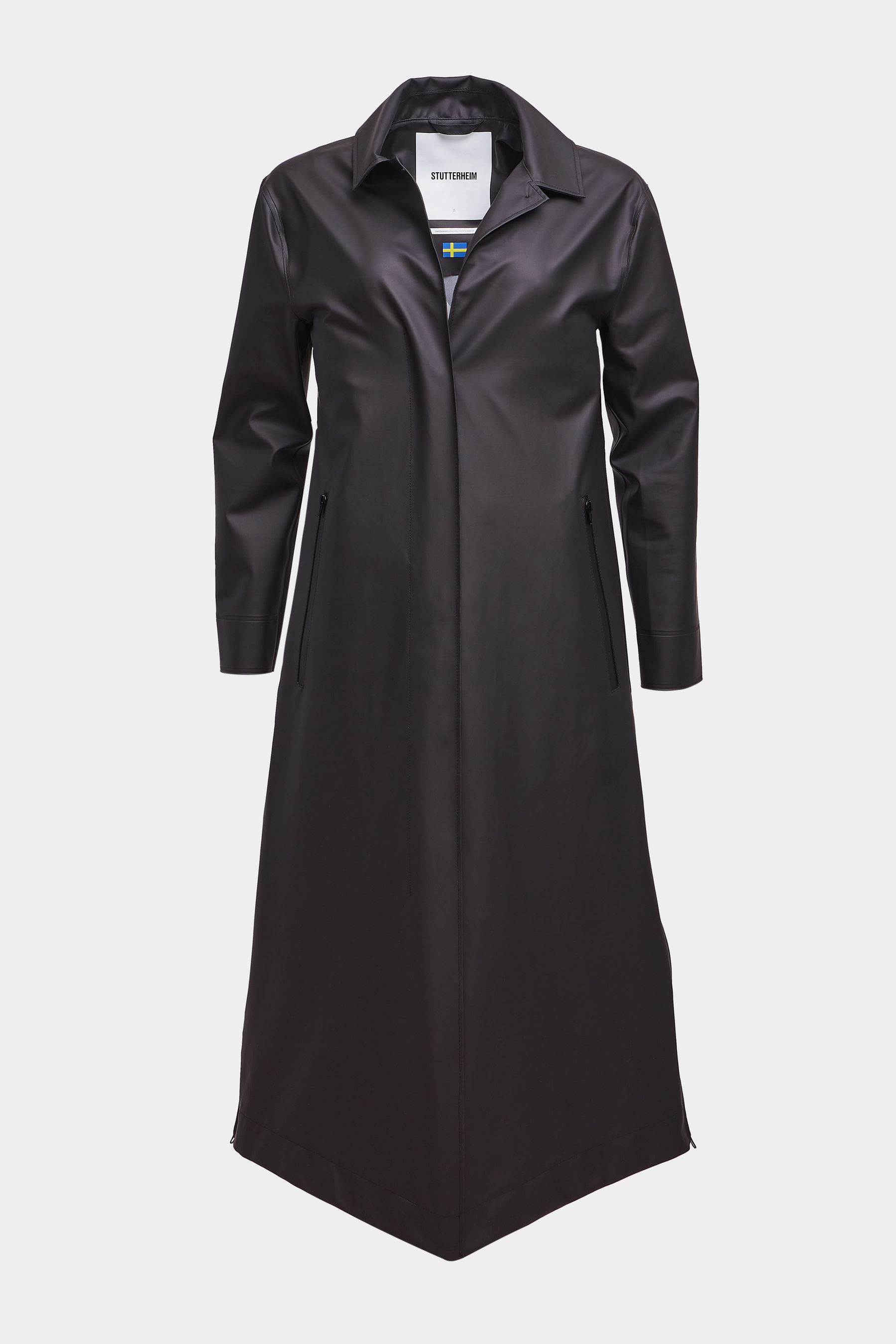 stutterheim hornstull long raincoat black women jackets trench-coats