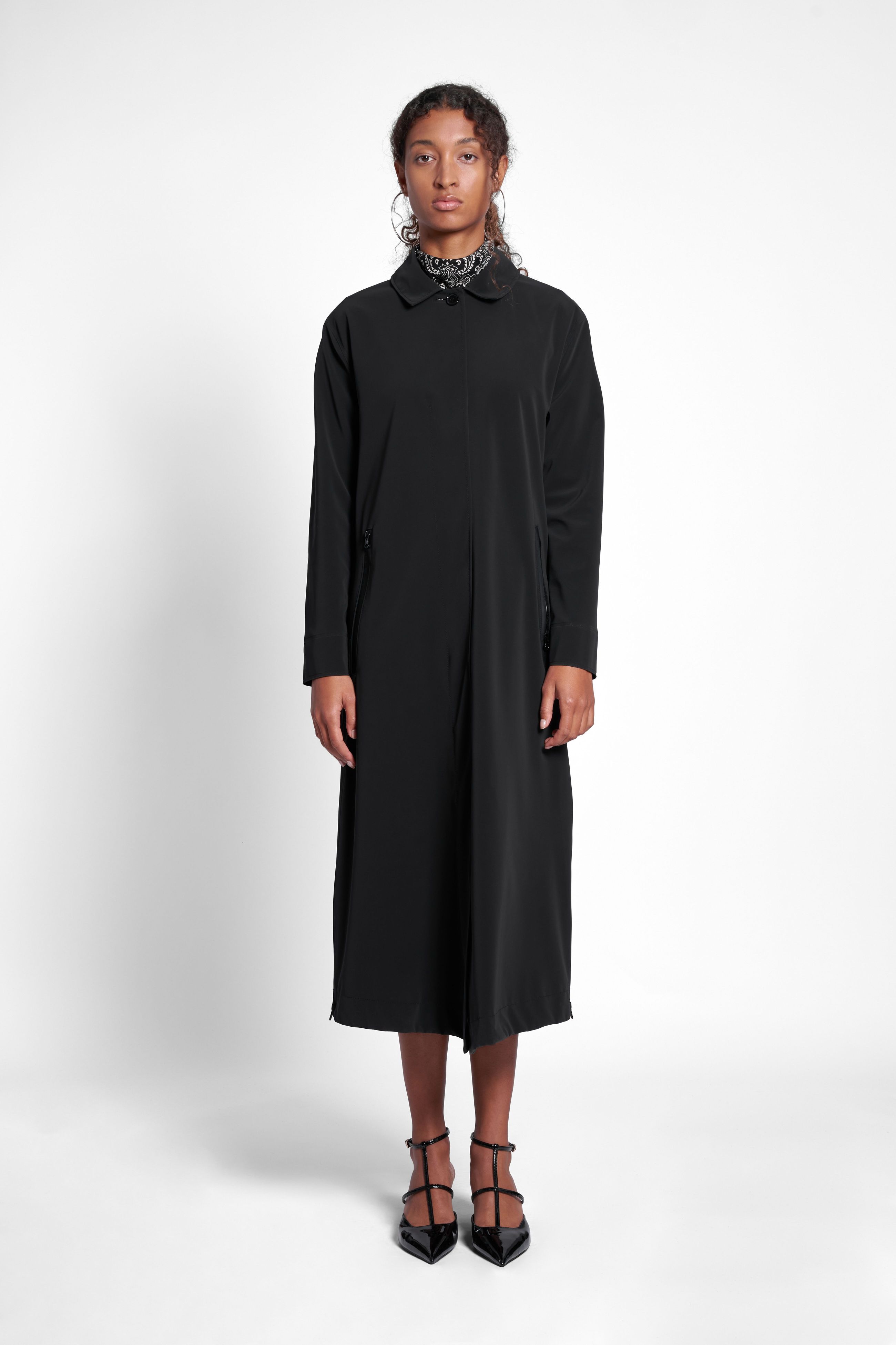stutterheim hornstull matte long raincoat black women jackets trench-coats