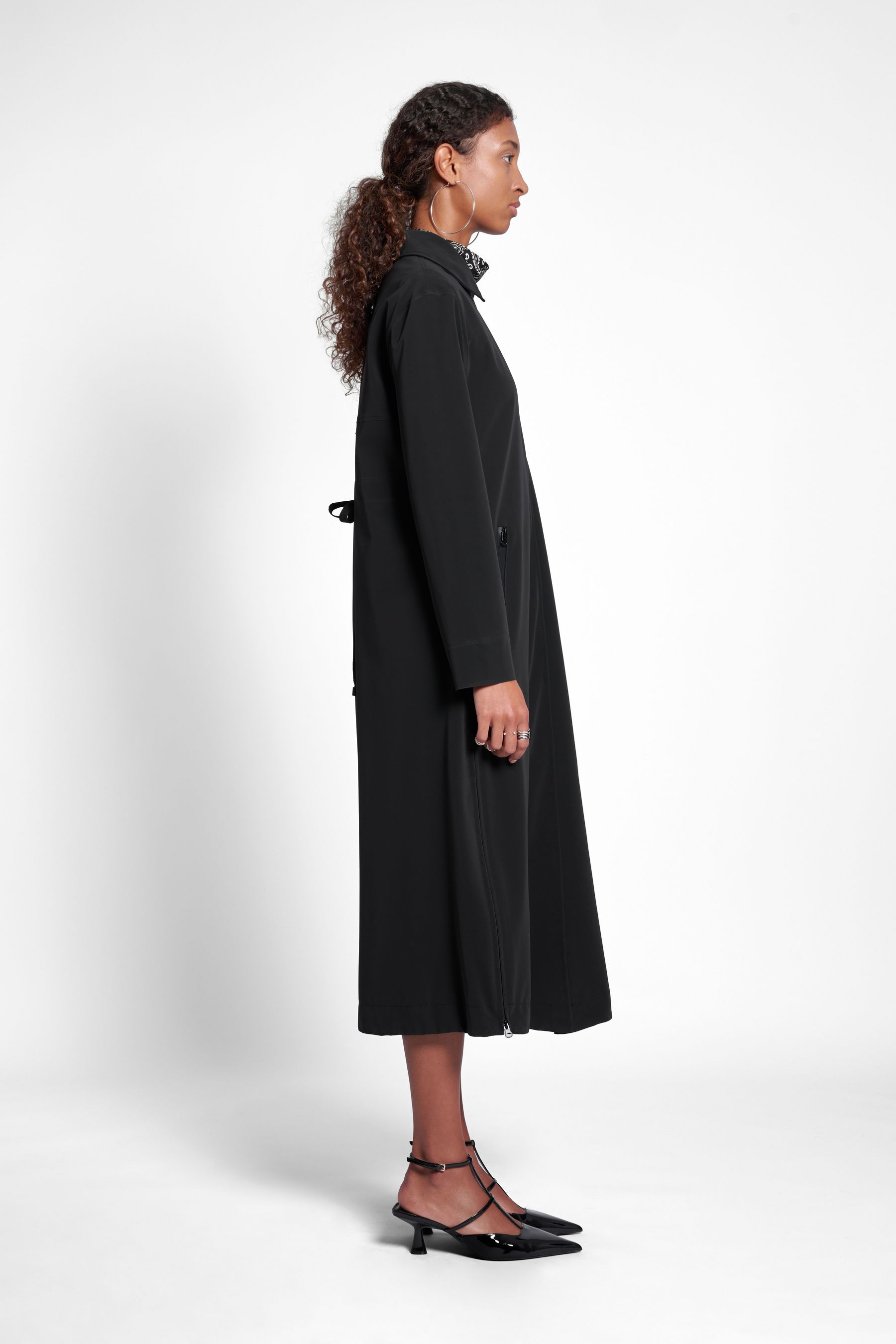 stutterheim hornstull matte long raincoat black women jackets trench-coats