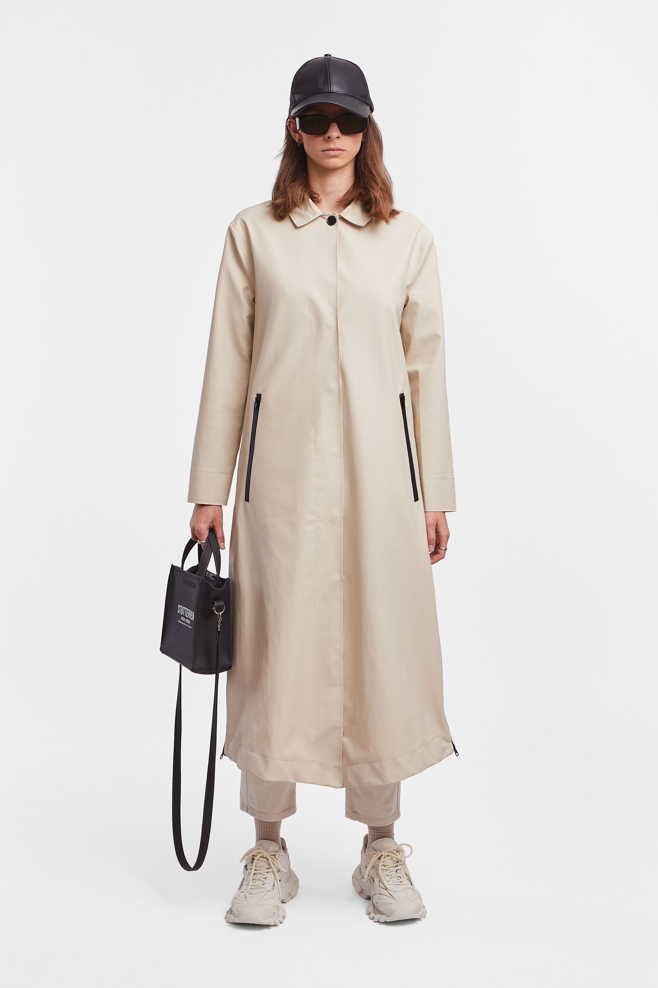 stutterheim hornstull long raincoat oyster women jackets trench-coats