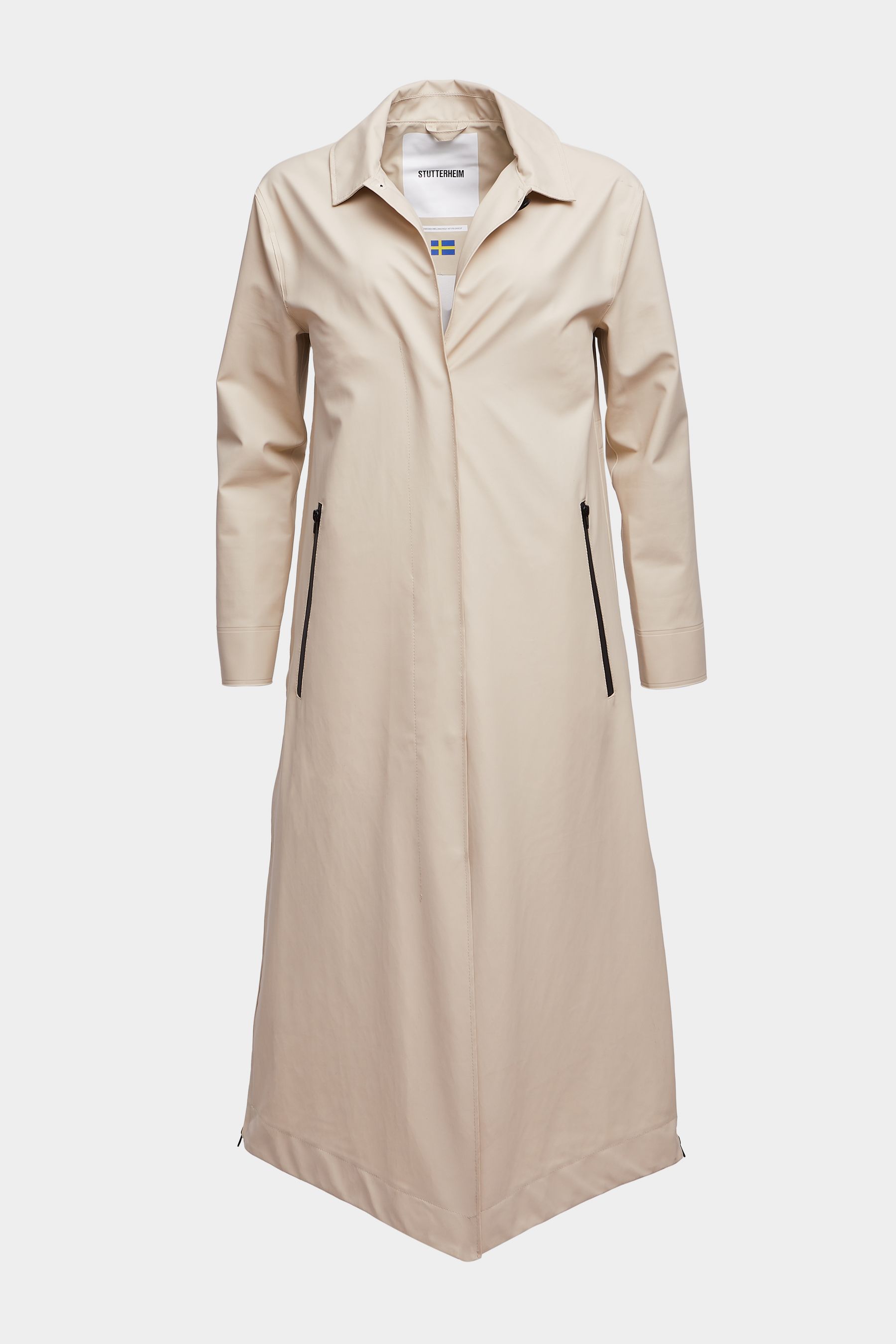 stutterheim hornstull long raincoat oyster women jackets trench-coats