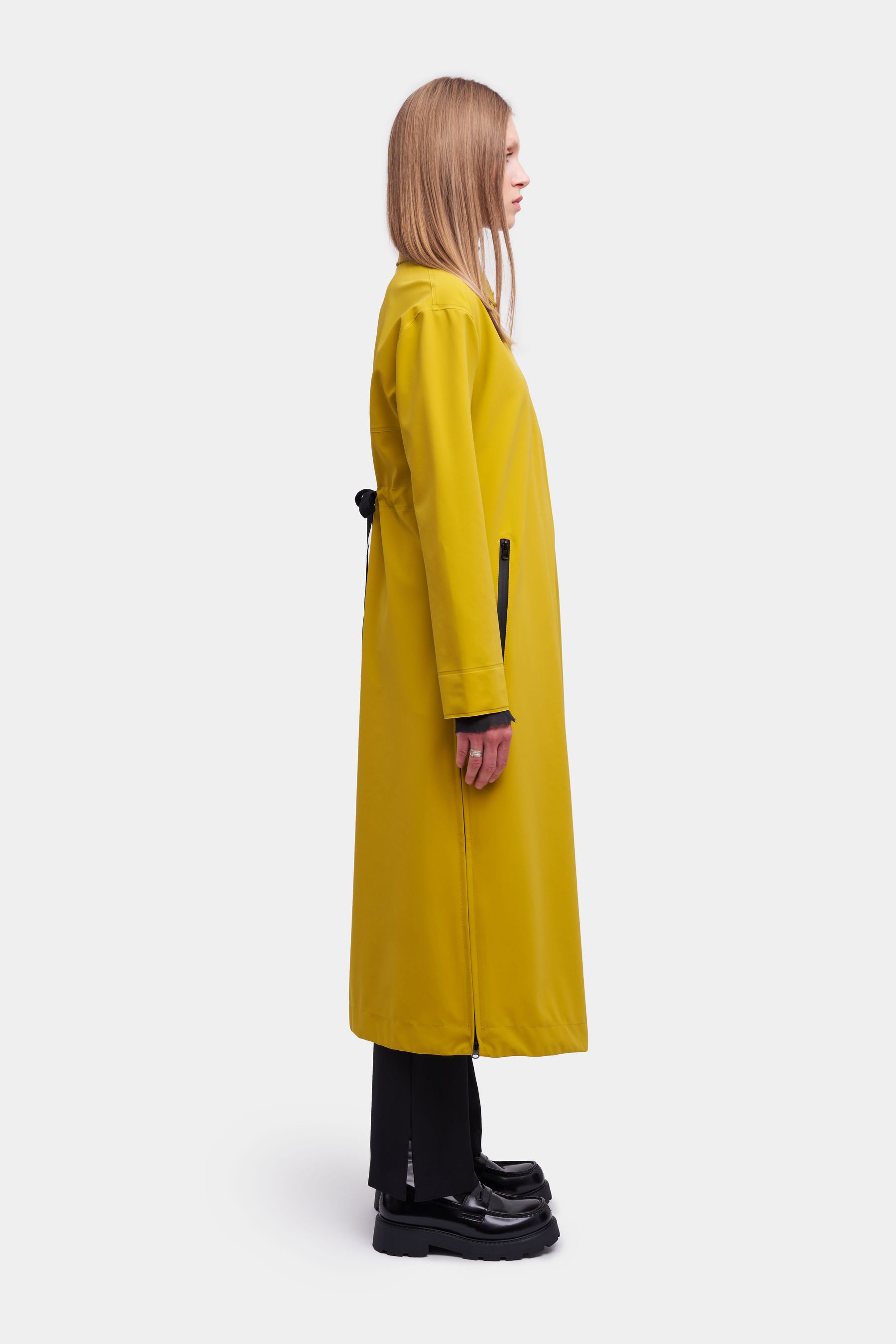 stutterheim hornstull matte long raincoat gold women jackets trench-coats