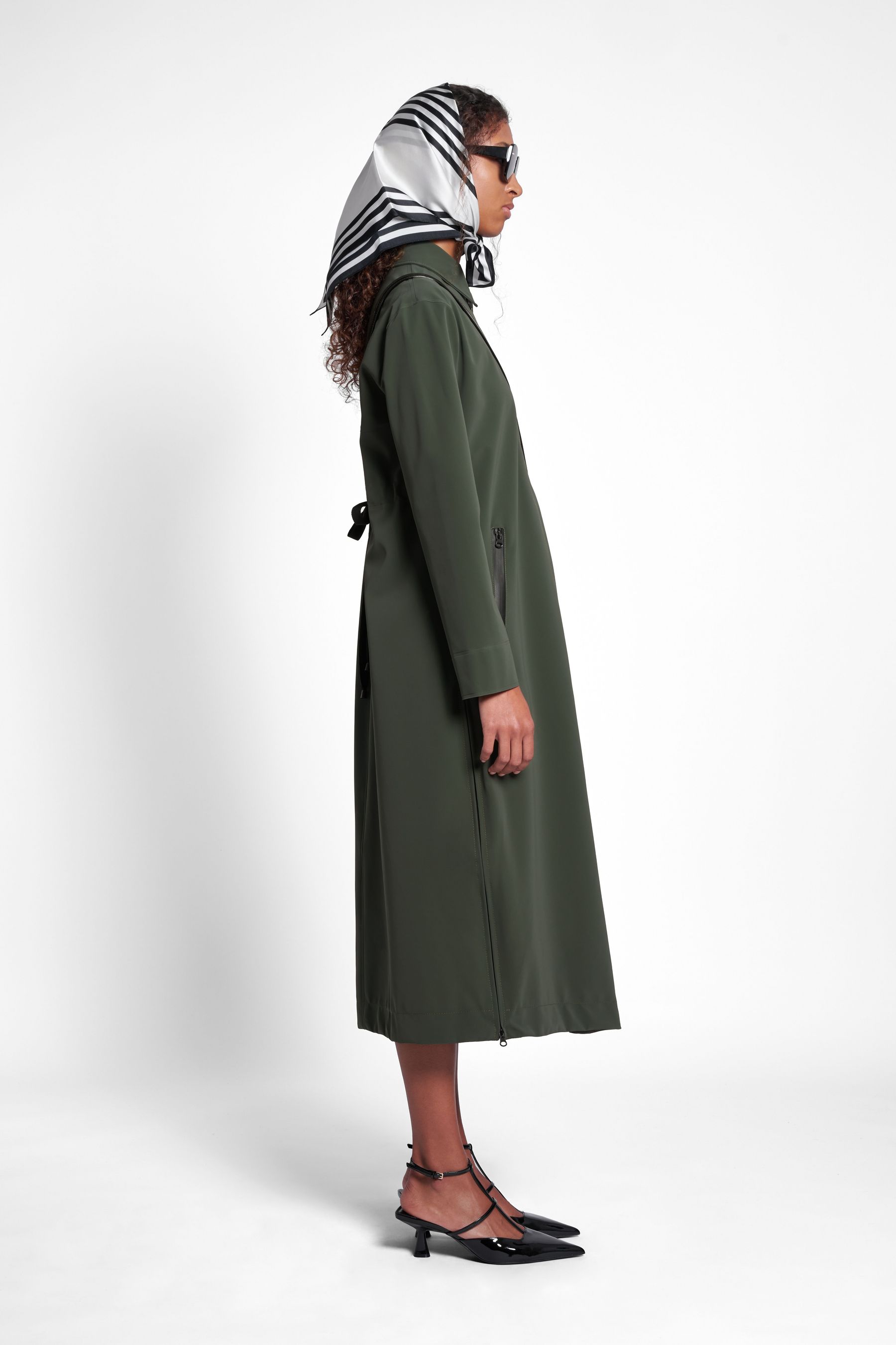 stutterheim hornstull matte long raincoat green women jackets trench-coats