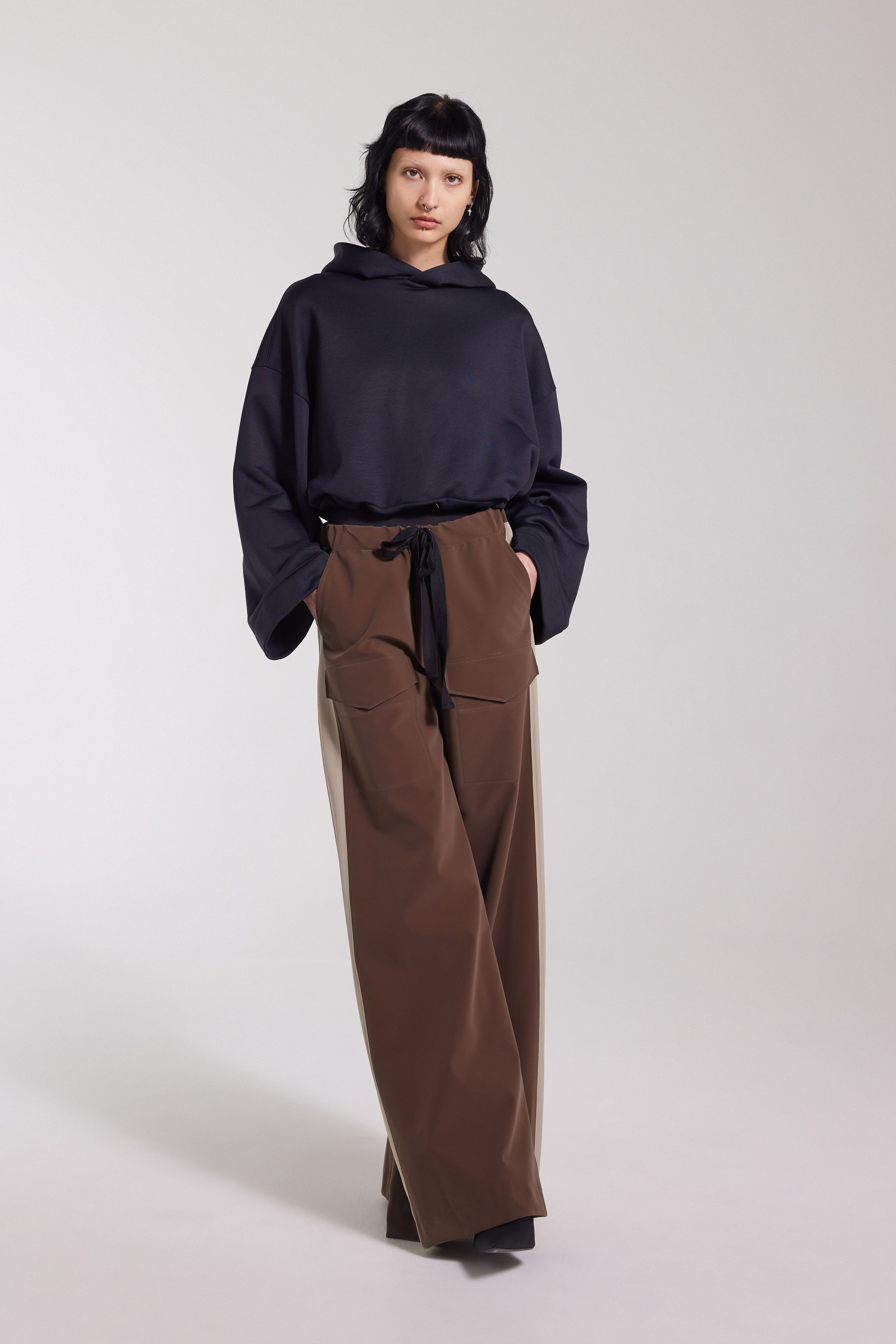 stutterheim jarla stripe trousers dark brown women bottoms