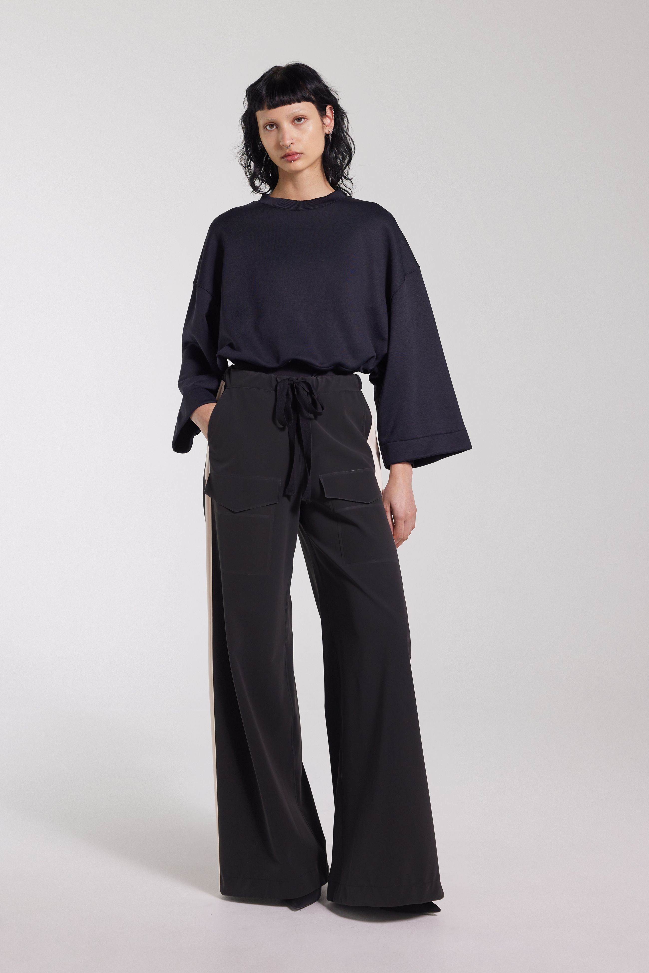 stutterheim jarla stripe trousers black women bottoms