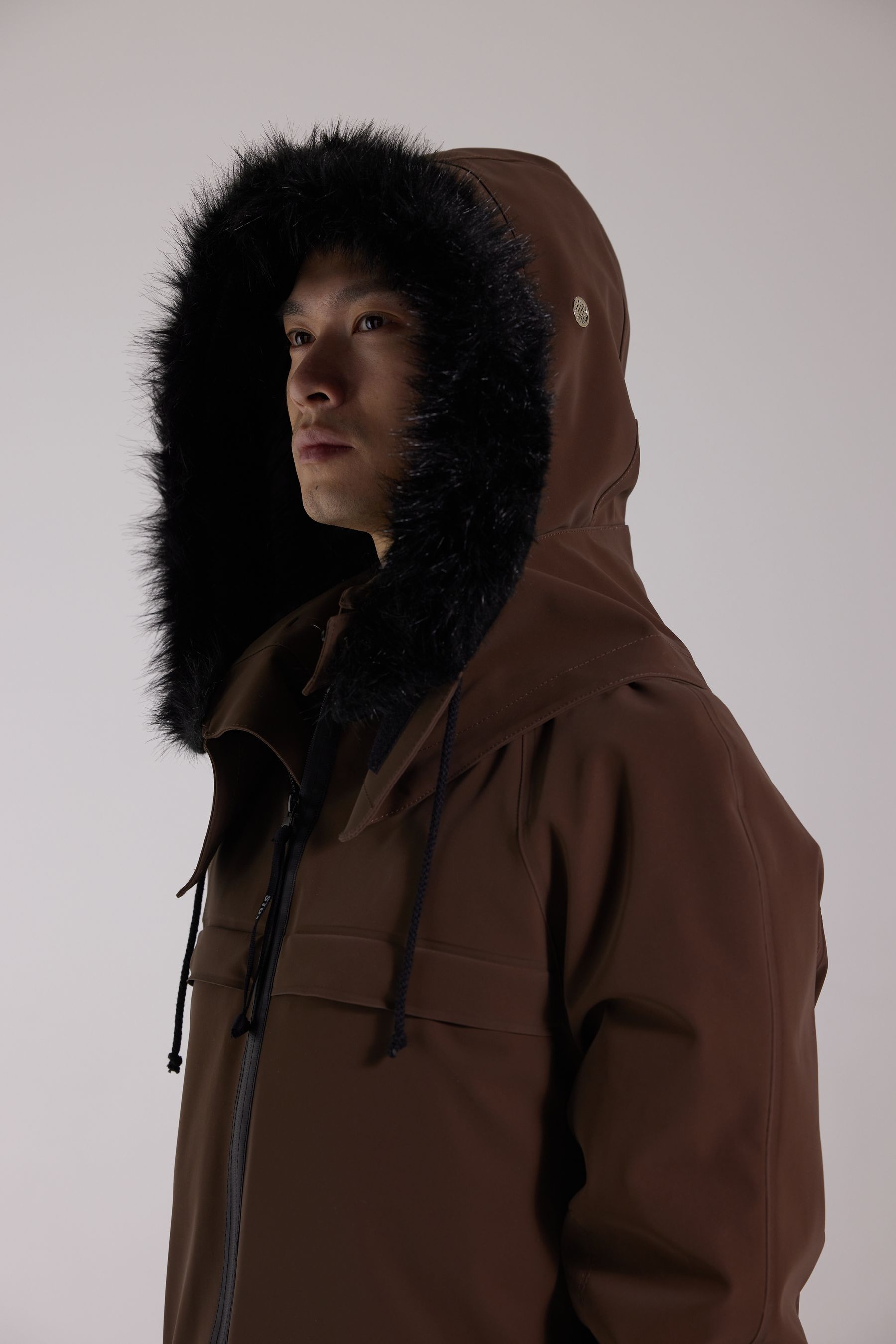 stutterheim kalix matte parka dark brown men jackets parkas