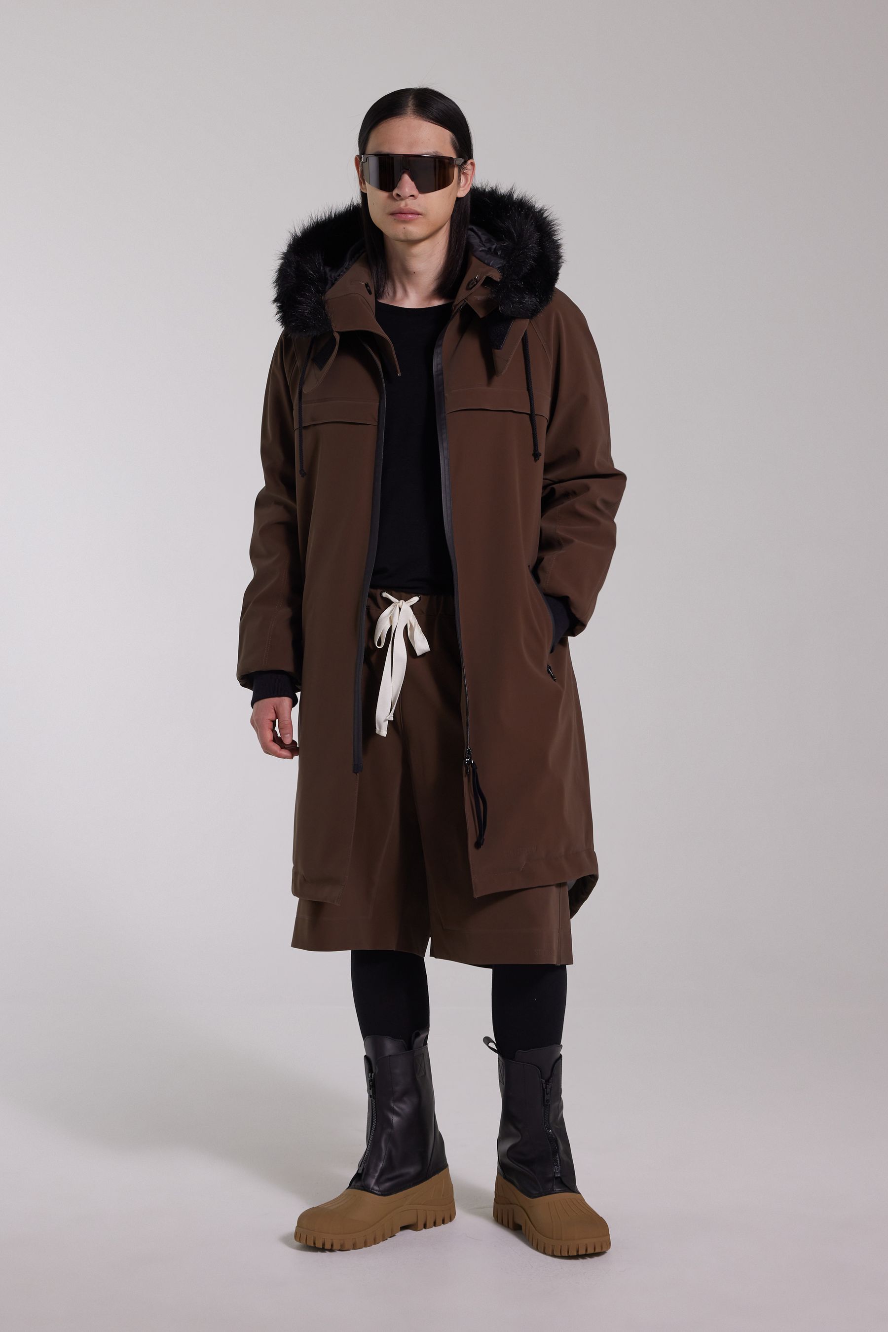 stutterheim kalix matte parka dark brown men jackets parkas