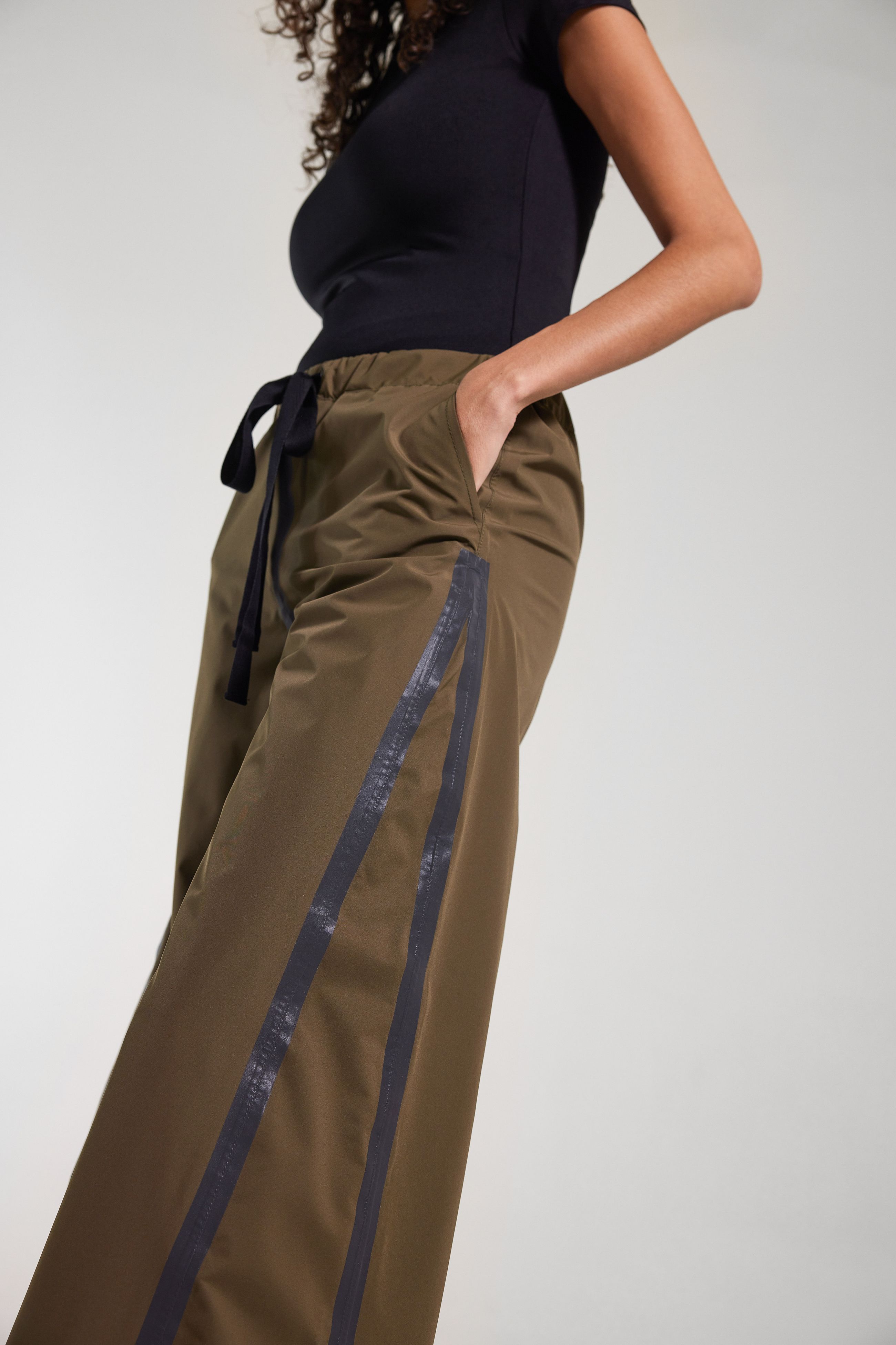 Stutterheim Karla Trousers Tape Matte Green In Green