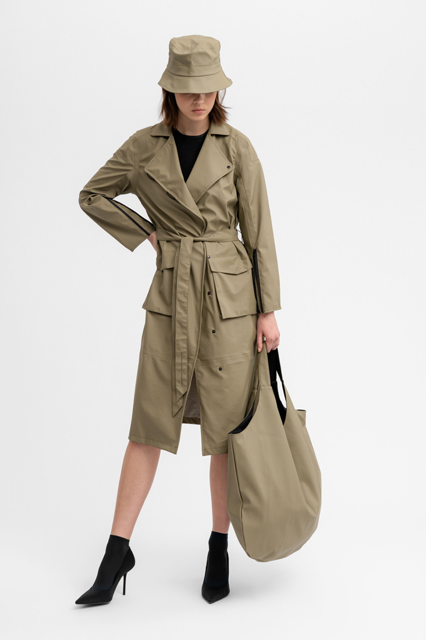 stutterheim kista lightweight trench coat aloe women jackets trench-coats
