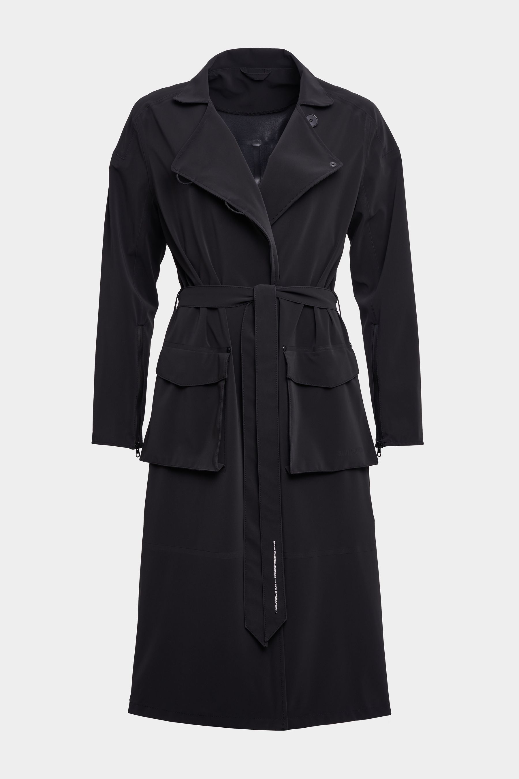 stutterheim kista matte trench coat black women jackets trench-coats