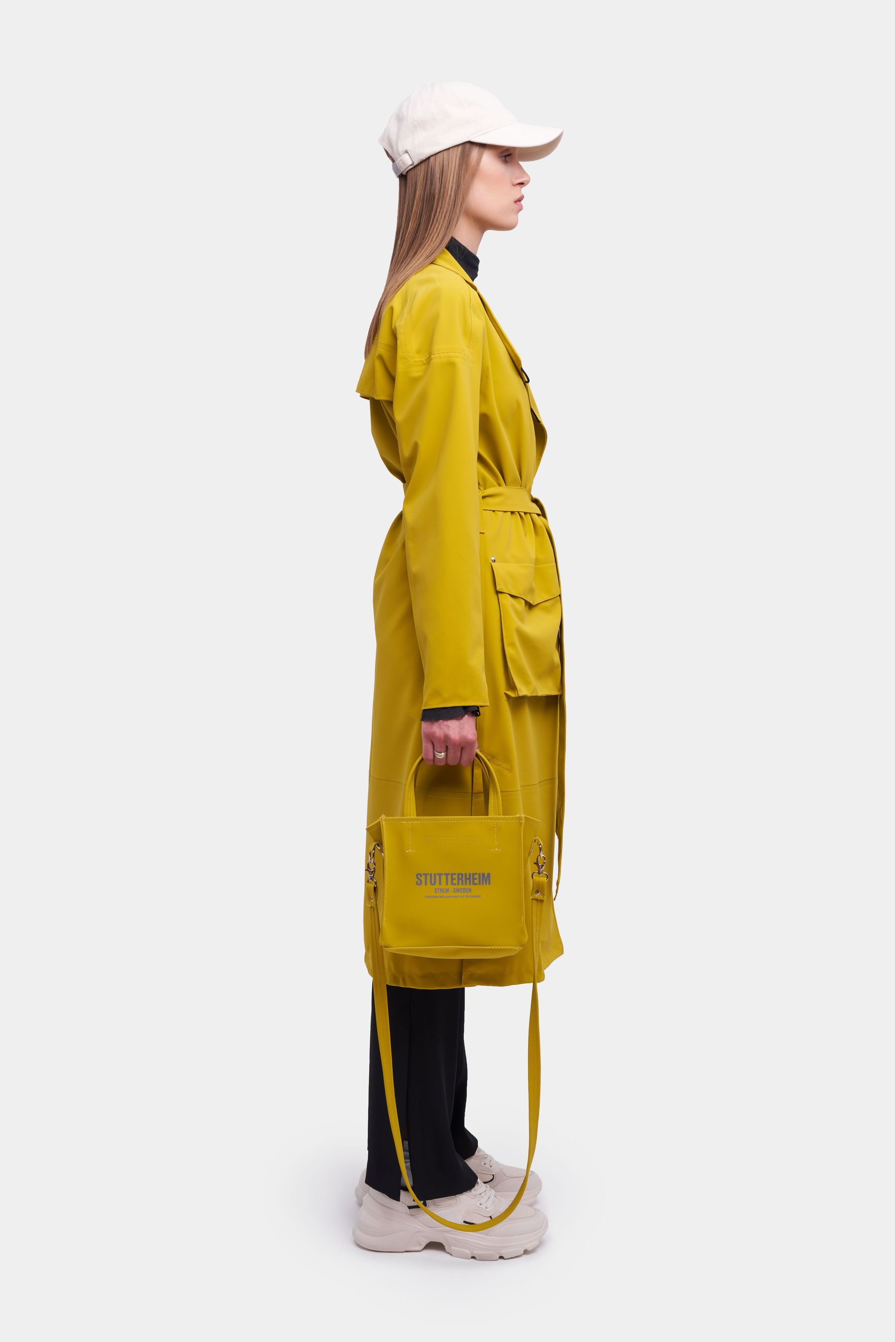 stutterheim kista matte trench coat gold women jackets trench-coats